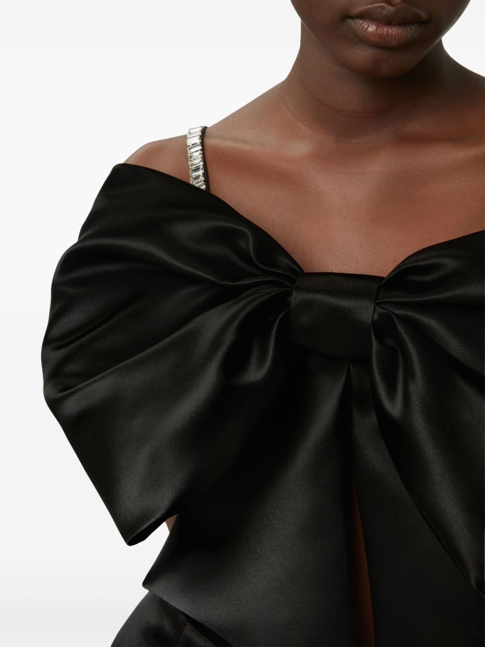 bow-detail crystal-embellished crop top - 5