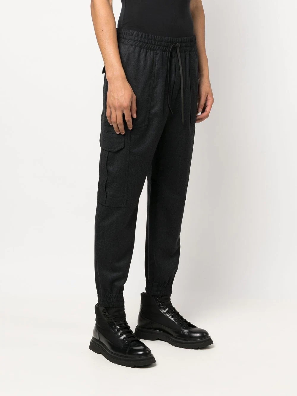 wool cargo-style track pants - 3