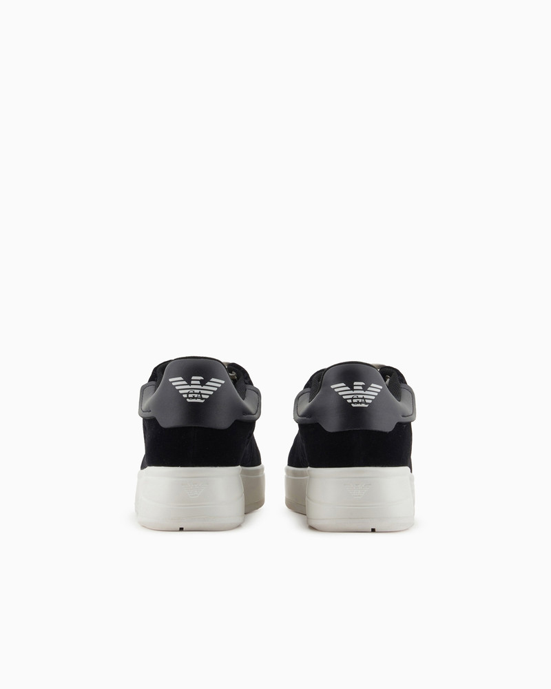 EMPORIO ARMANI Monogram velvet sneakers outlook