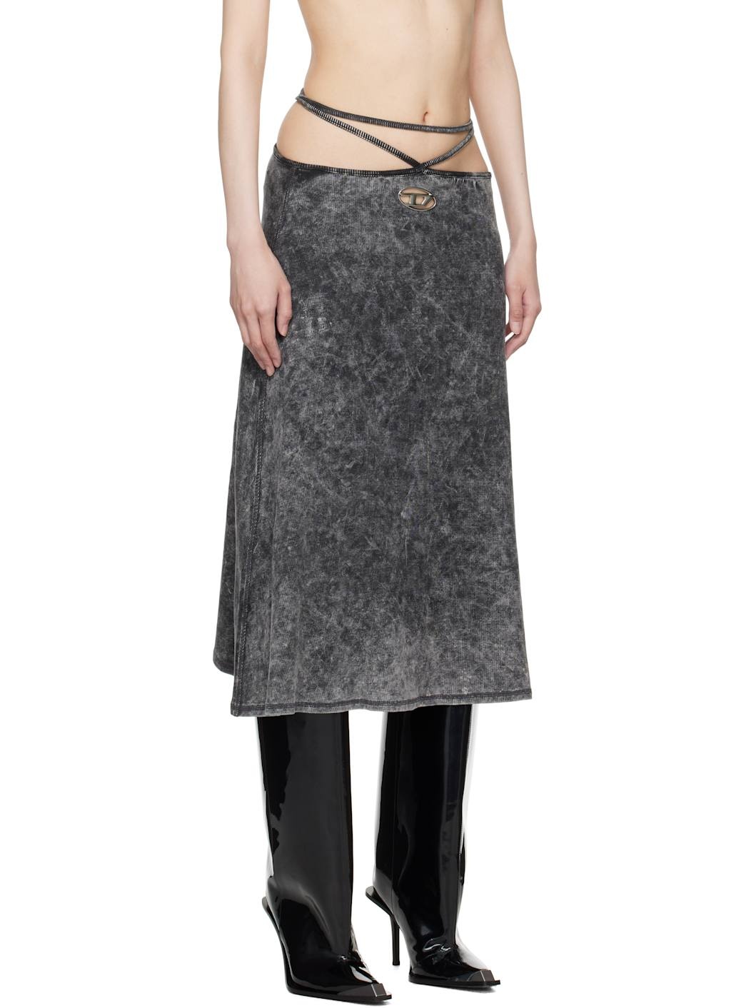 Gray O-Rossi Midi Skirt - 2