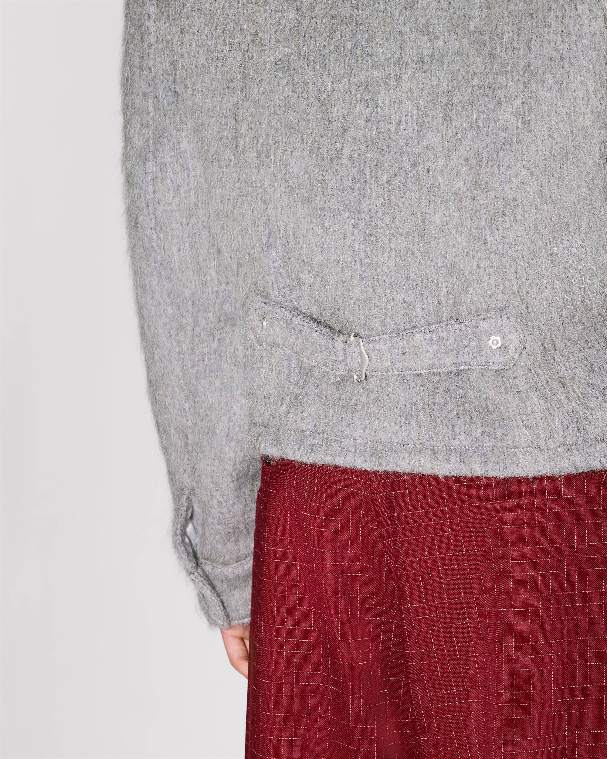Collarless jacket in hairy wool alpaca and mohair - 9