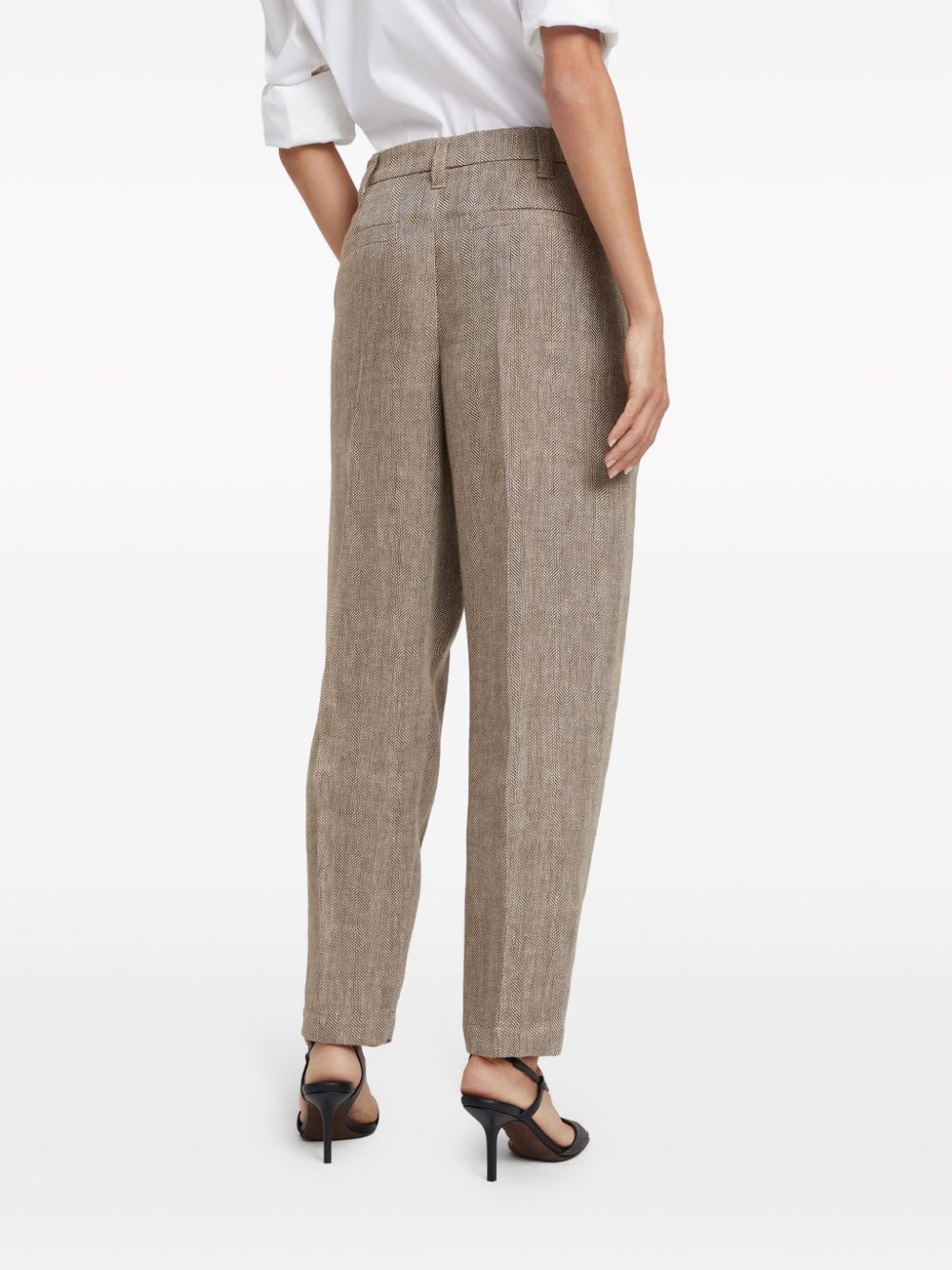 tailored linen trousers - 4