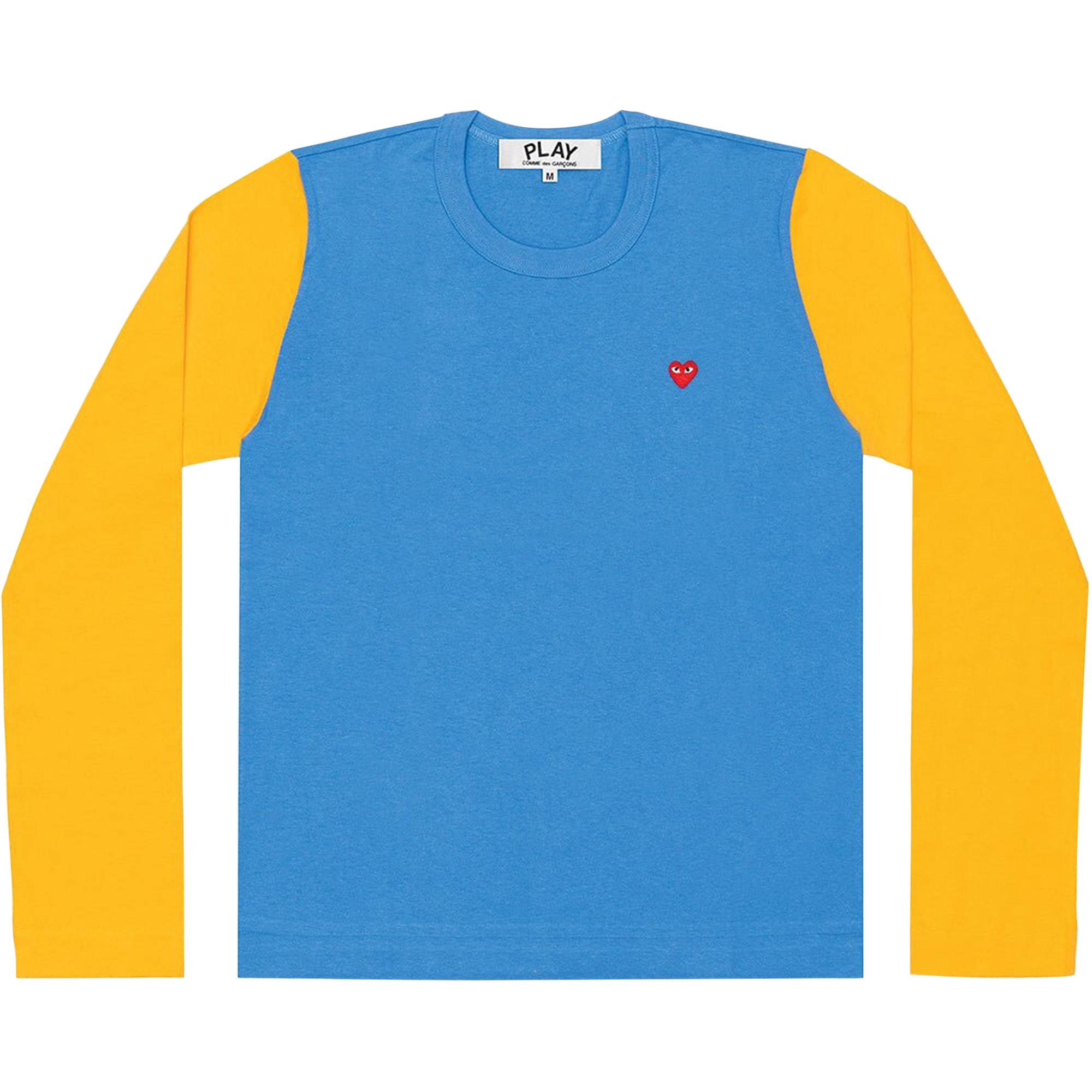 Comme des Garçons PLAY Bi-Color Long-Sleeve T-Shirt 'Blue/Yellow' - 1