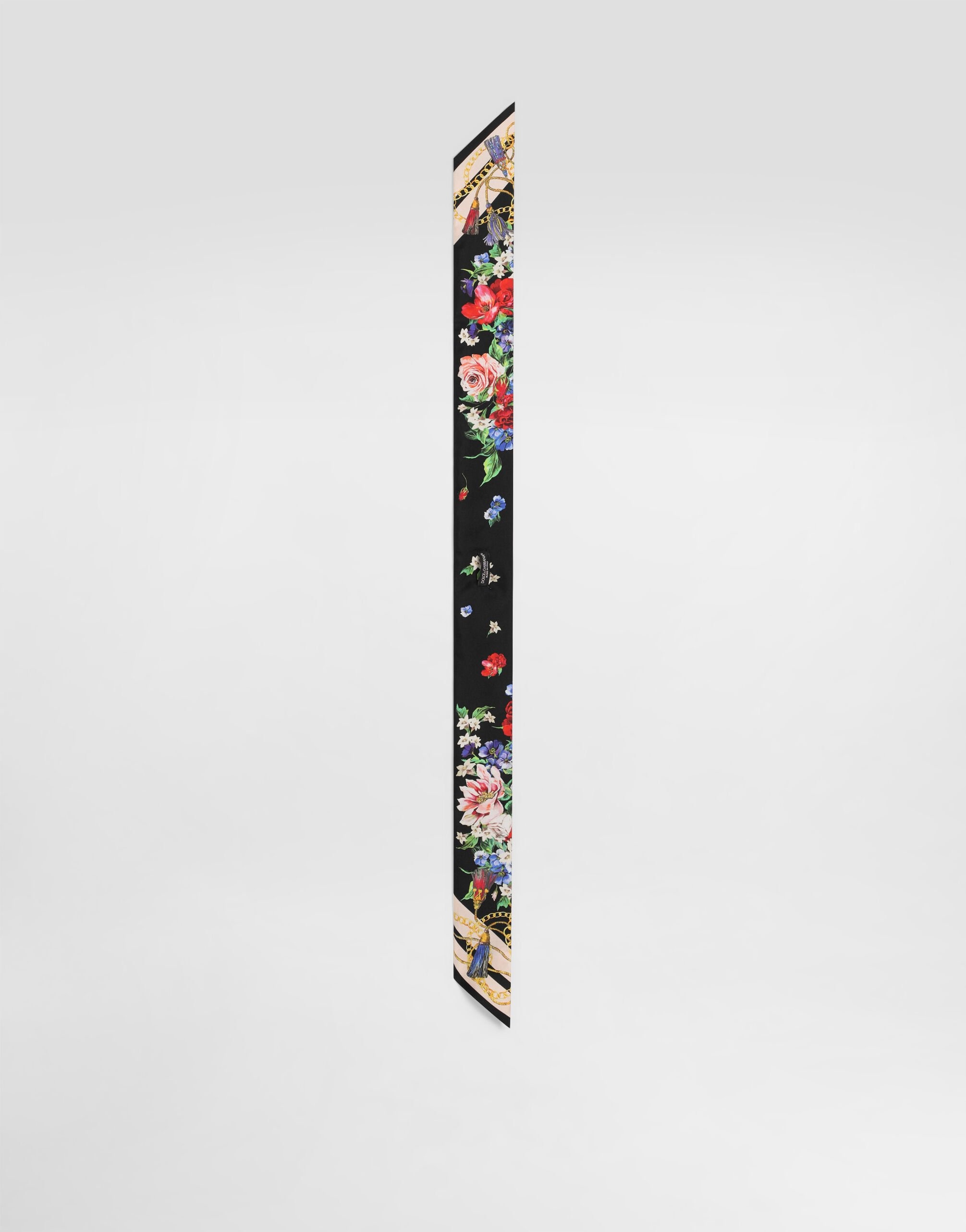 Floral-print twill headscarf (6x100) - 2