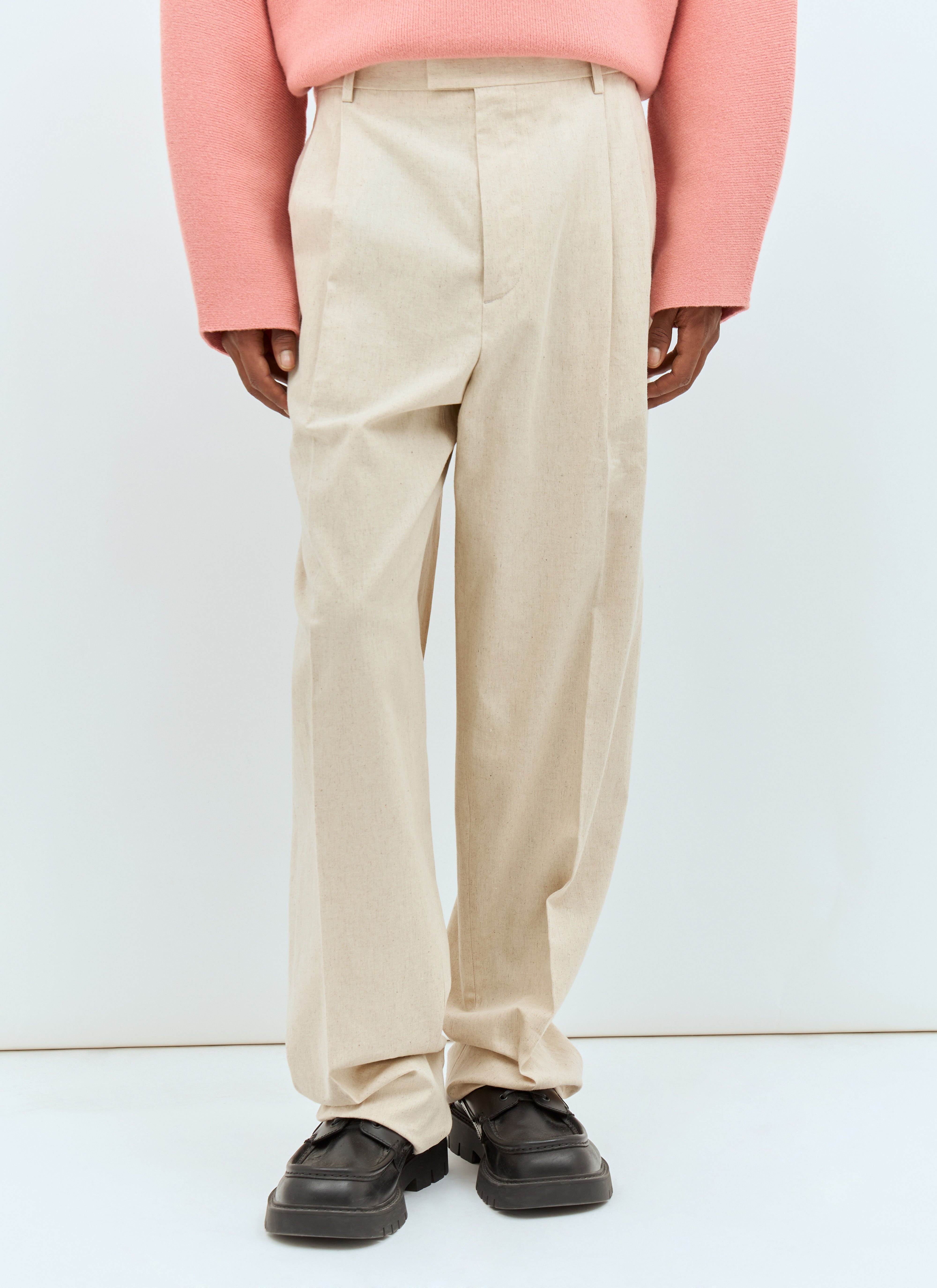 Natural Crisp Poplin Pants - 1
