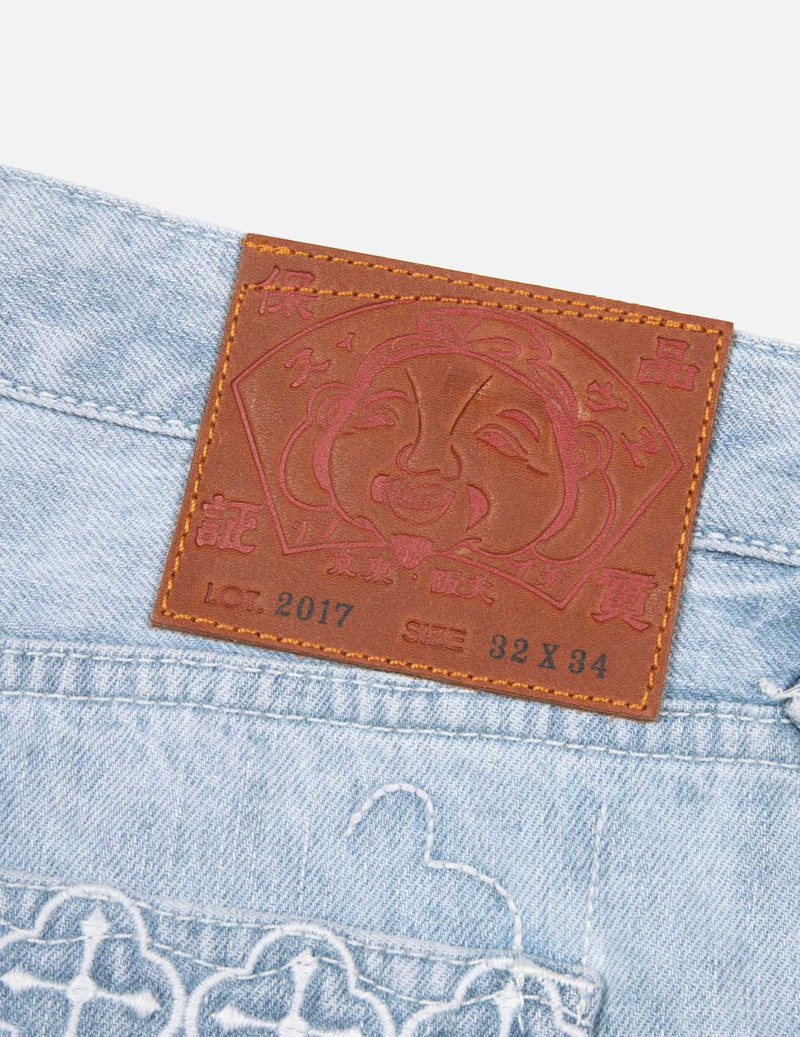 PATCHWORK EFFECT AND SASHIKO CARROT FIT DENIM JEANS #2017 11