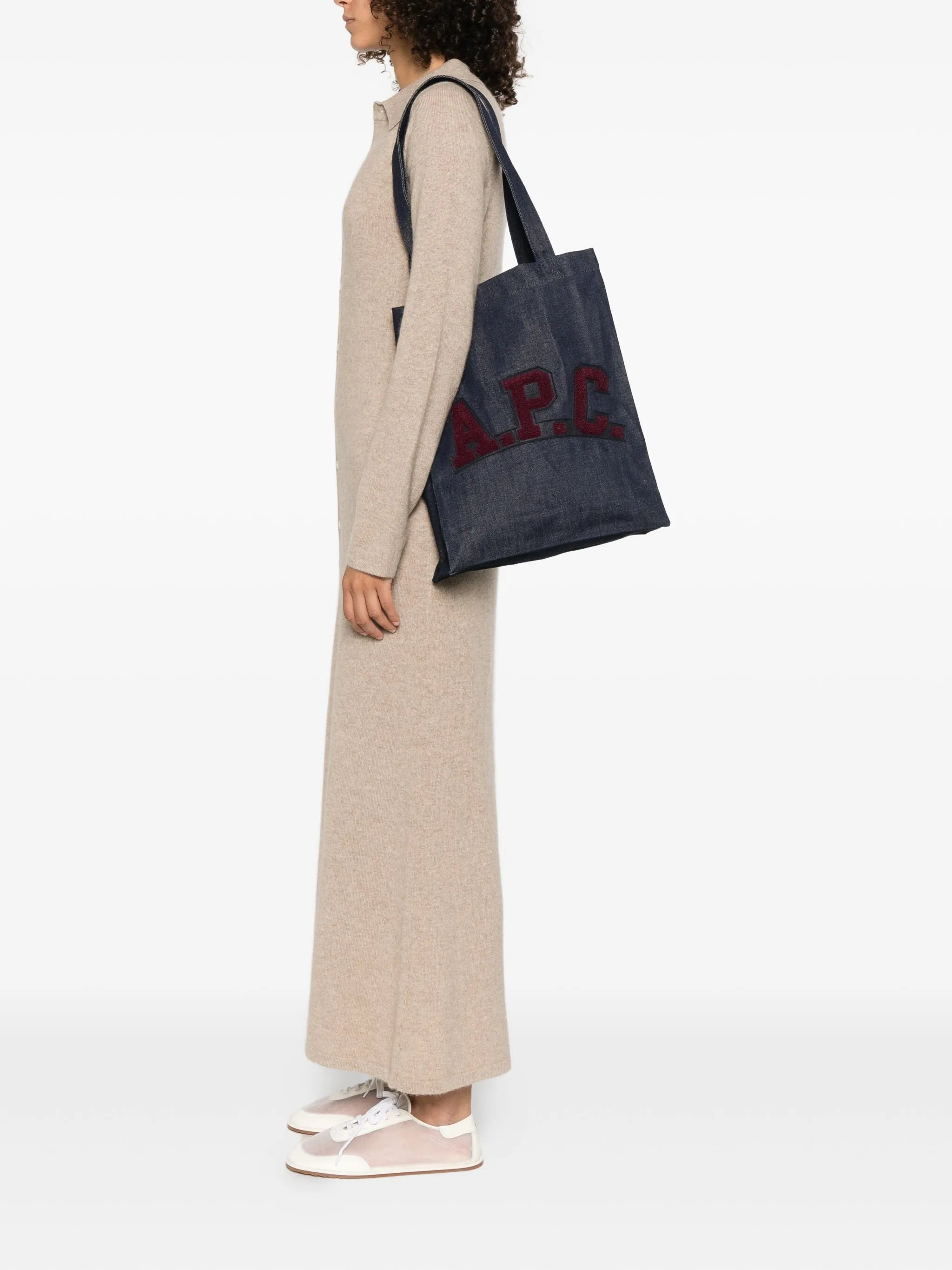A.p.c. Medium Logo-embroidered Denim Tote Bag - 5