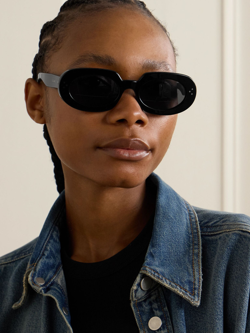 CELINE Bold oval-frame acetate sunglasses Black outlook