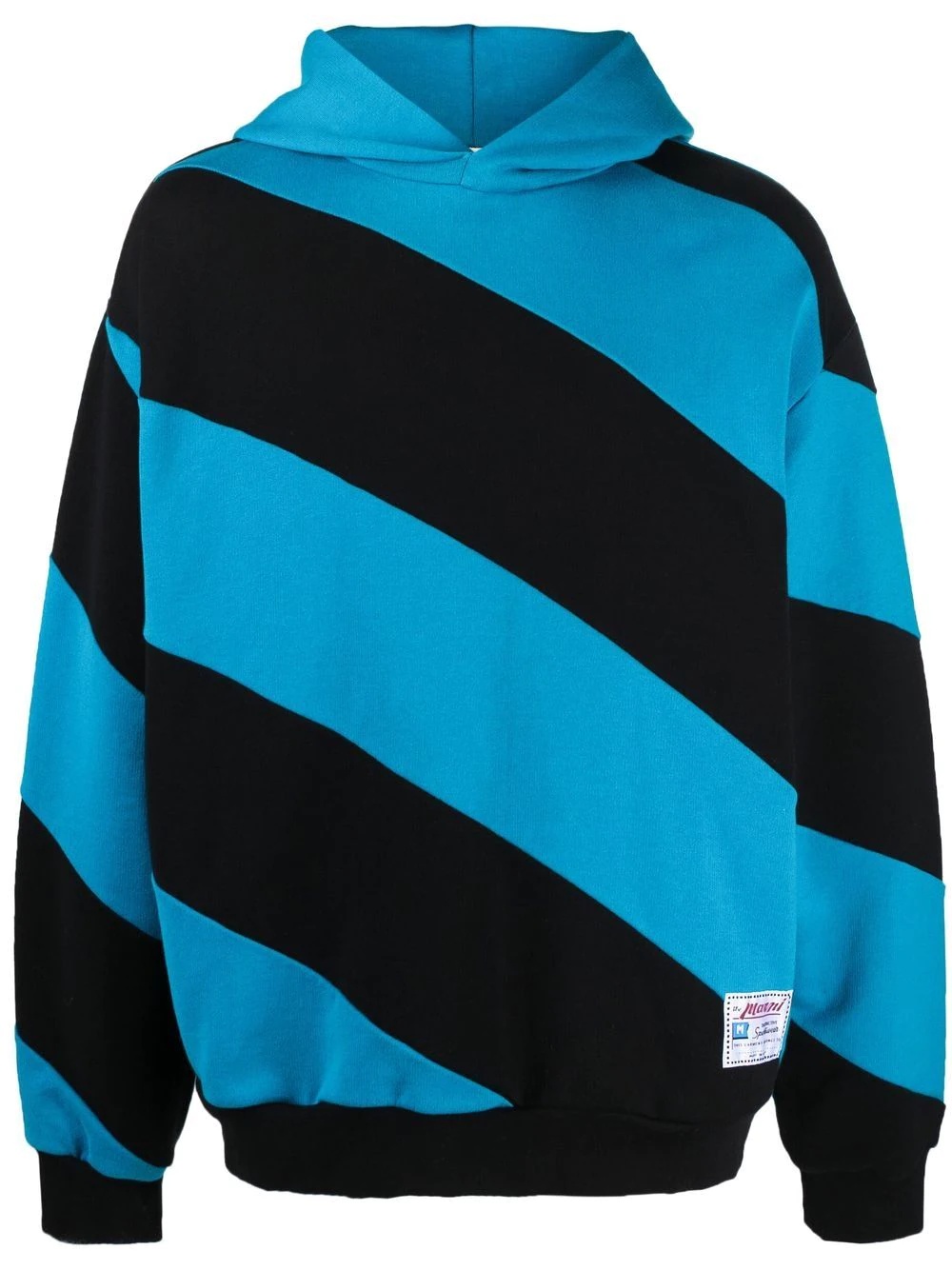 diagonal stripe cotton hoodie - 1