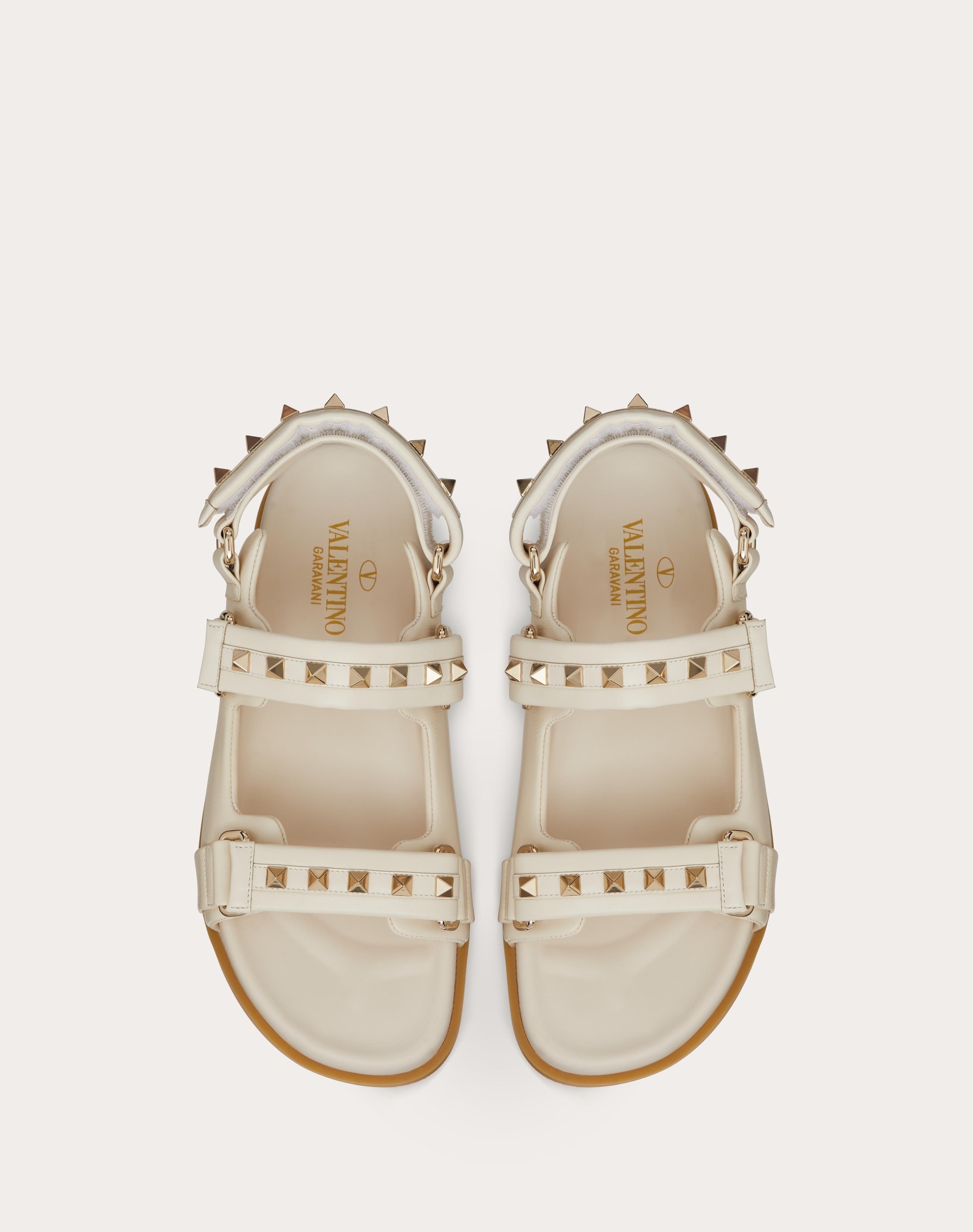 ROCKSTUD FLAT SANDAL IN NAPPA LEATHER - 4