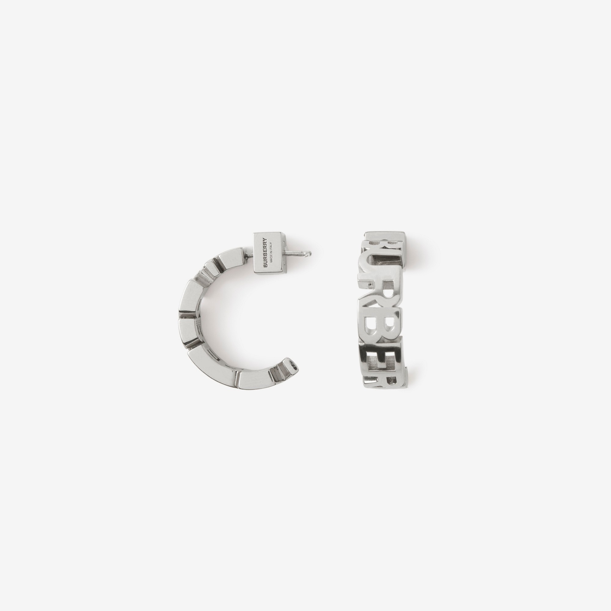 Palladium-plated Logo Hoop Earrings - 1