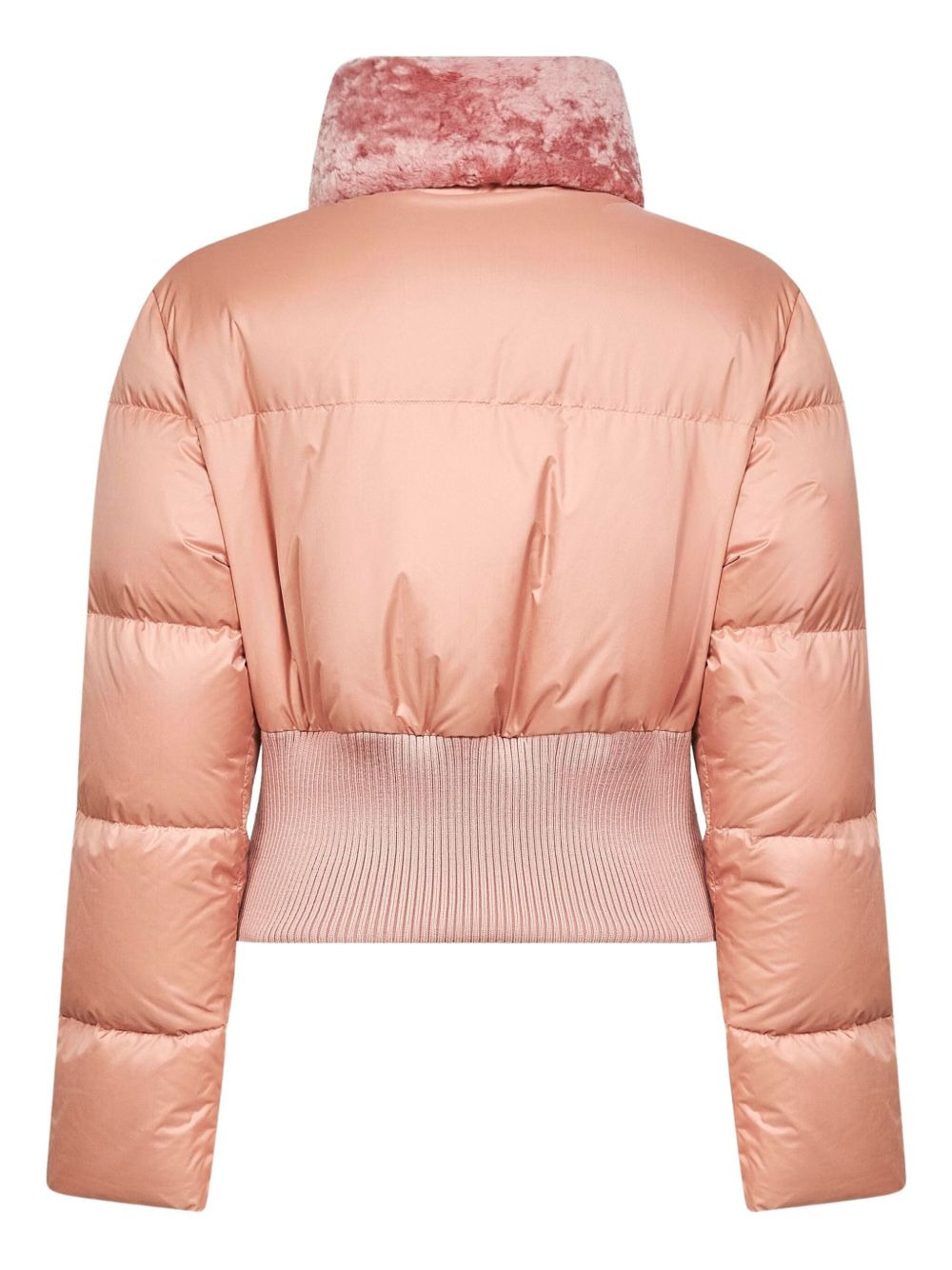 quilted shearling-collar jacket - 2