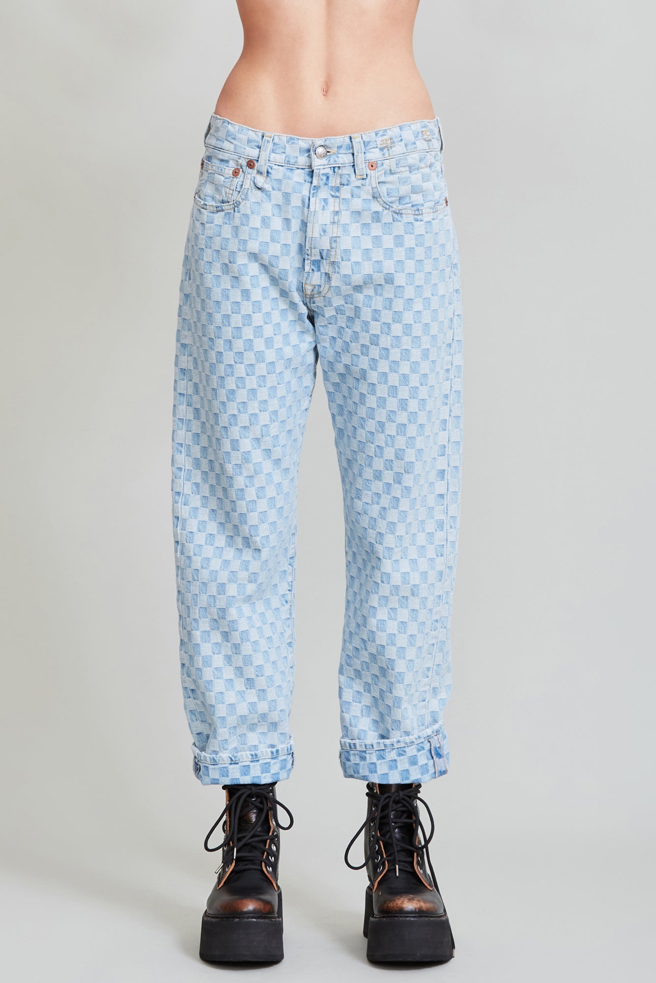 Boyfriend Jean - Checkerboard | R13 Denim Official Site - 3