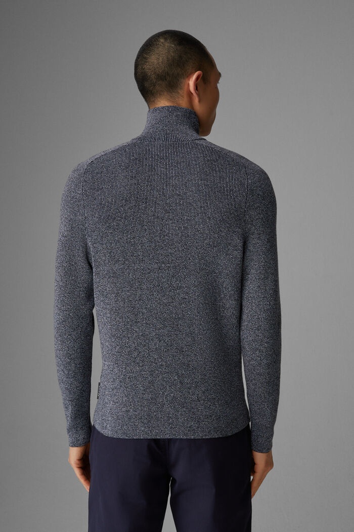Lennard Half-zip pullover in Navy blue, melange - 3