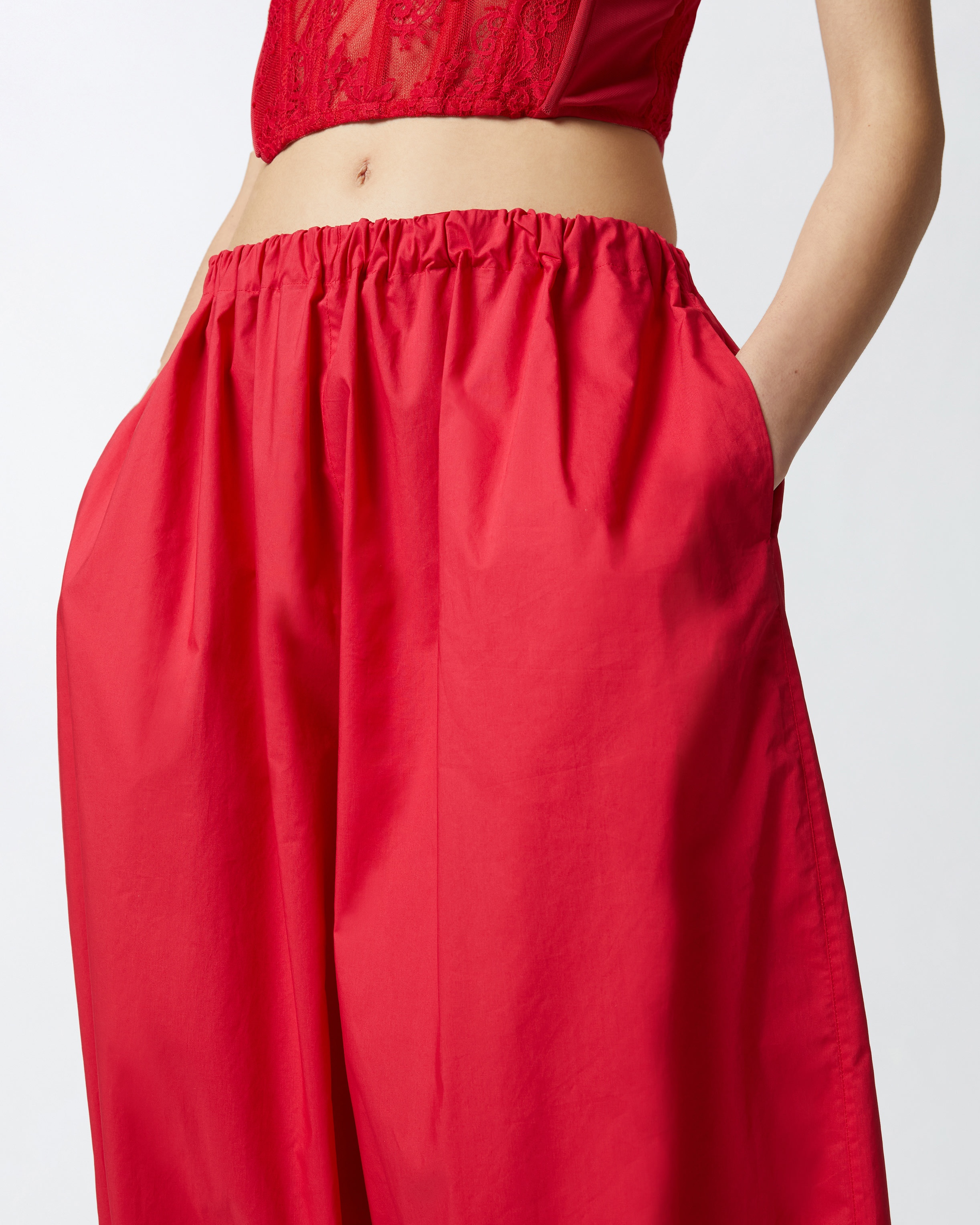 LIGHTWEIGHT BALLOON PANTS WITH DRAWSTRING - 5