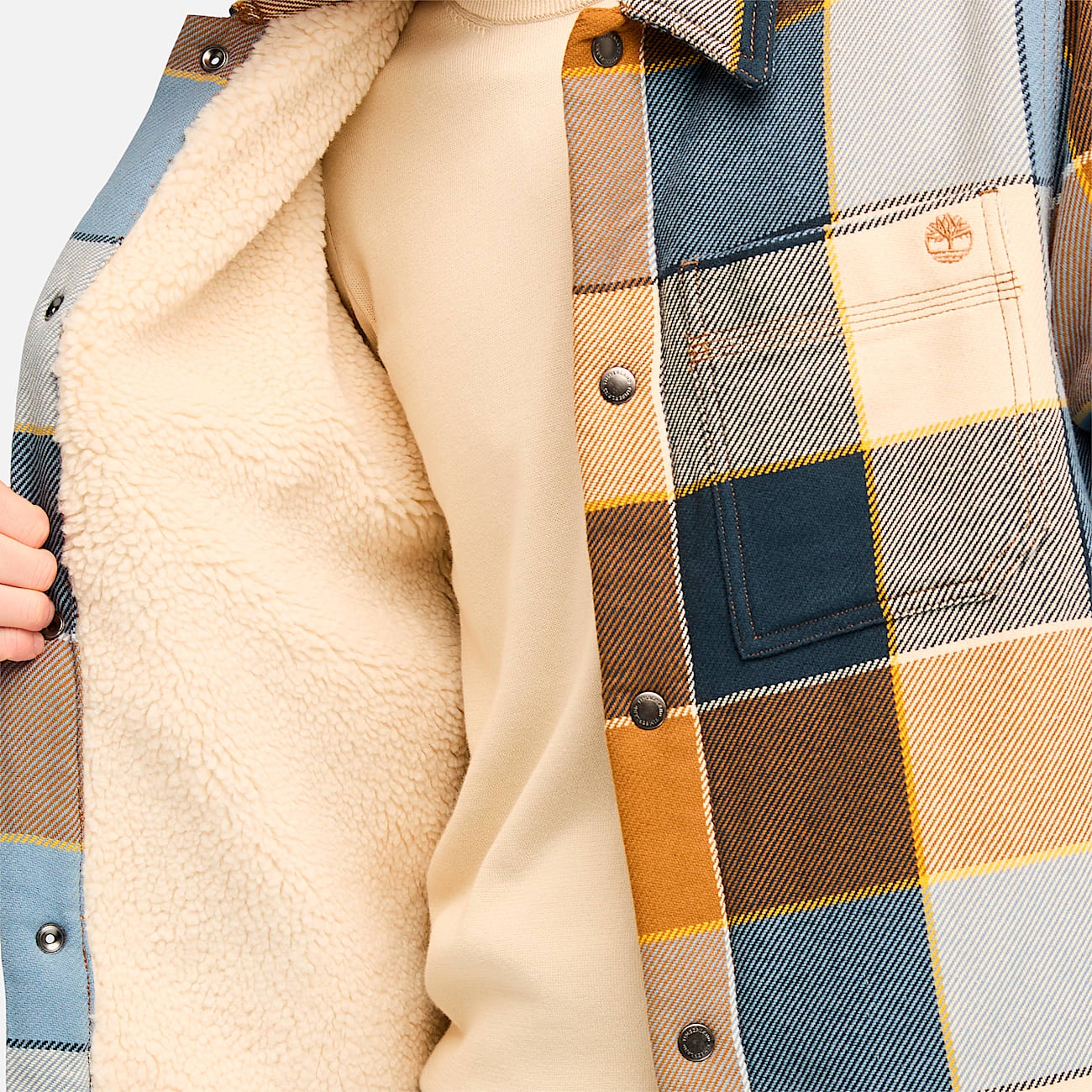 Men's High Pile Fleece Lined Plaid Overshirt - 4