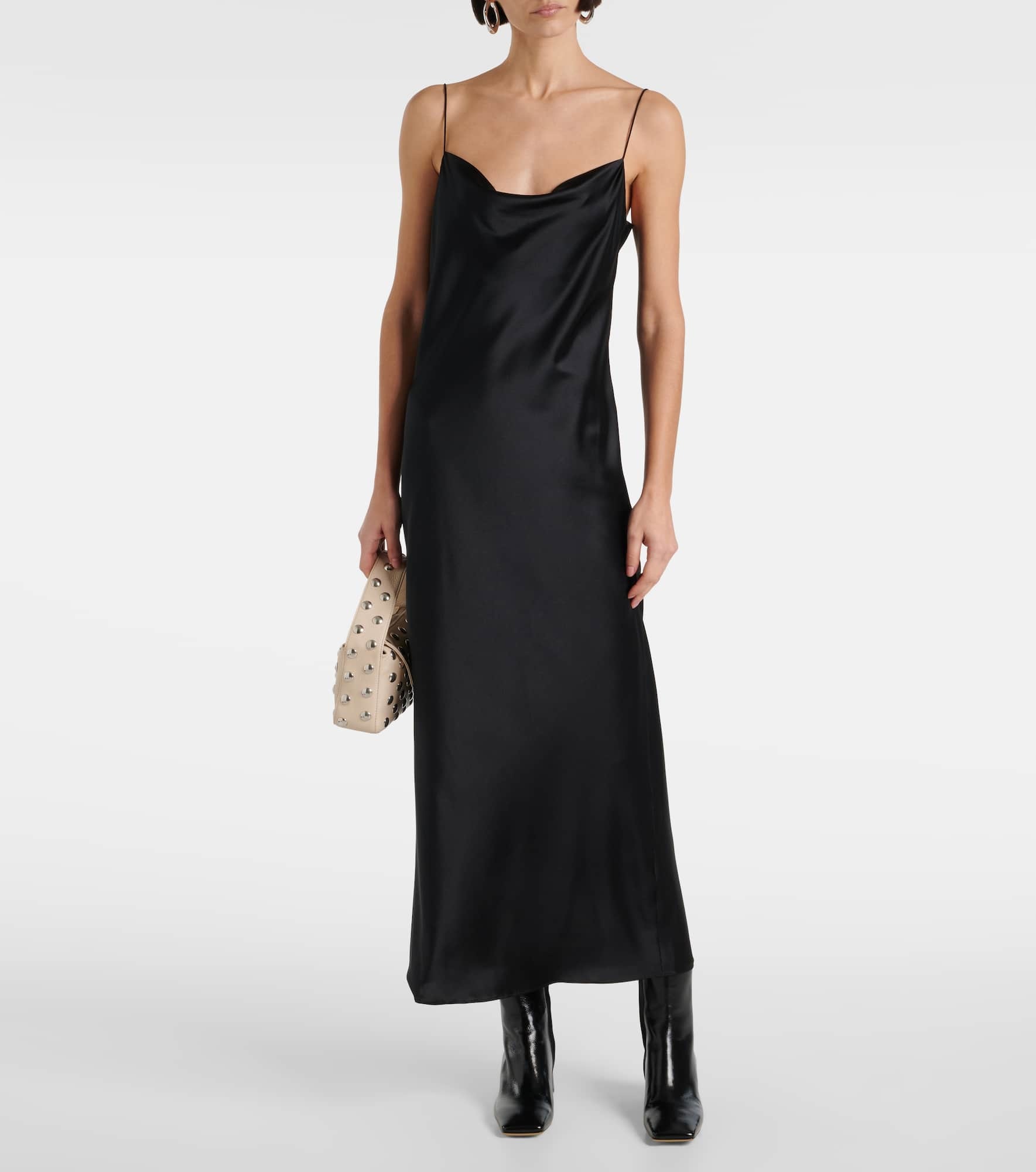 Sense Of Shine draped silk-blend slip dress - 2