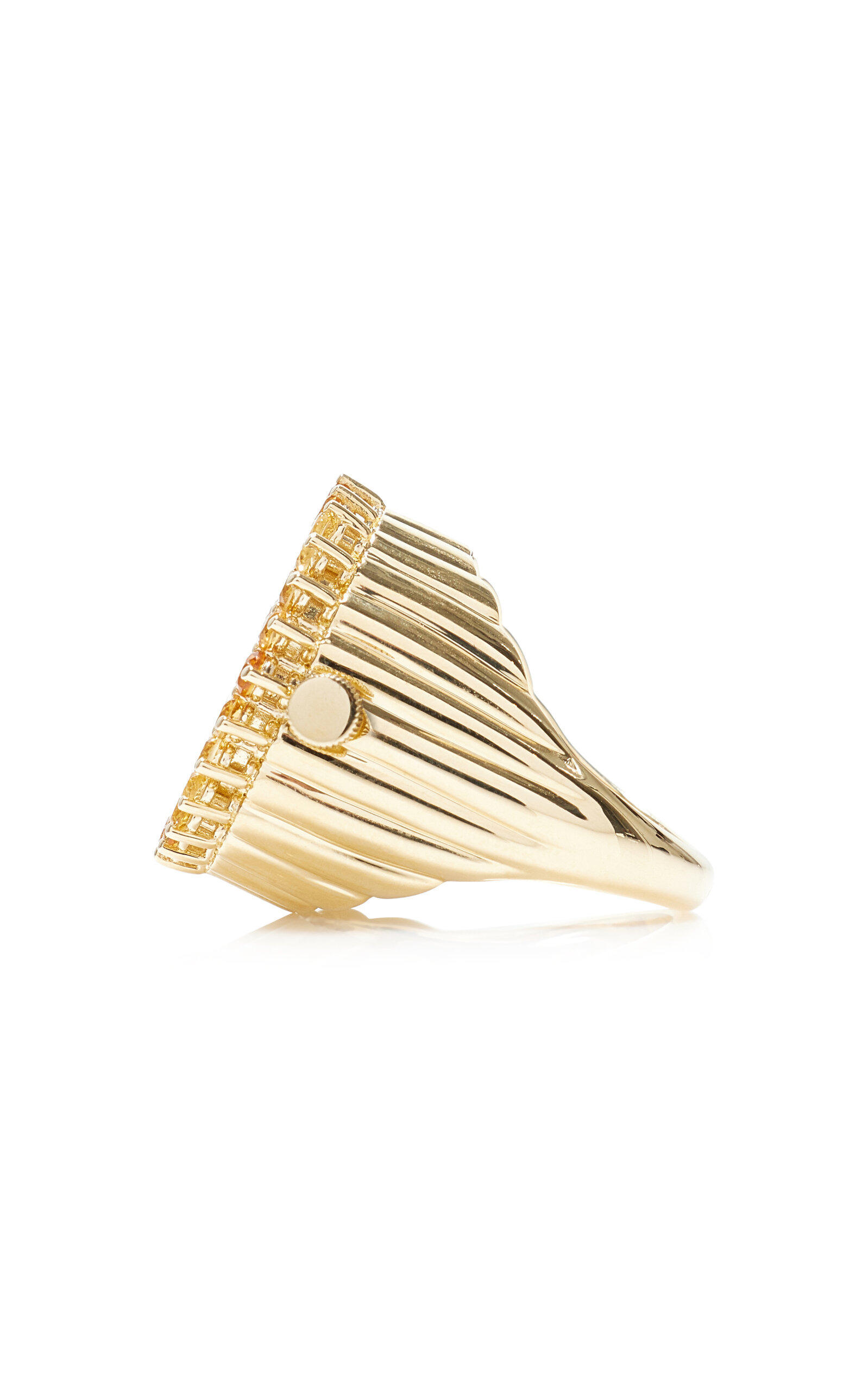 Exclusive Riviera 9K Yellow Gold Ombre Citrine Clock Ring multi - 4