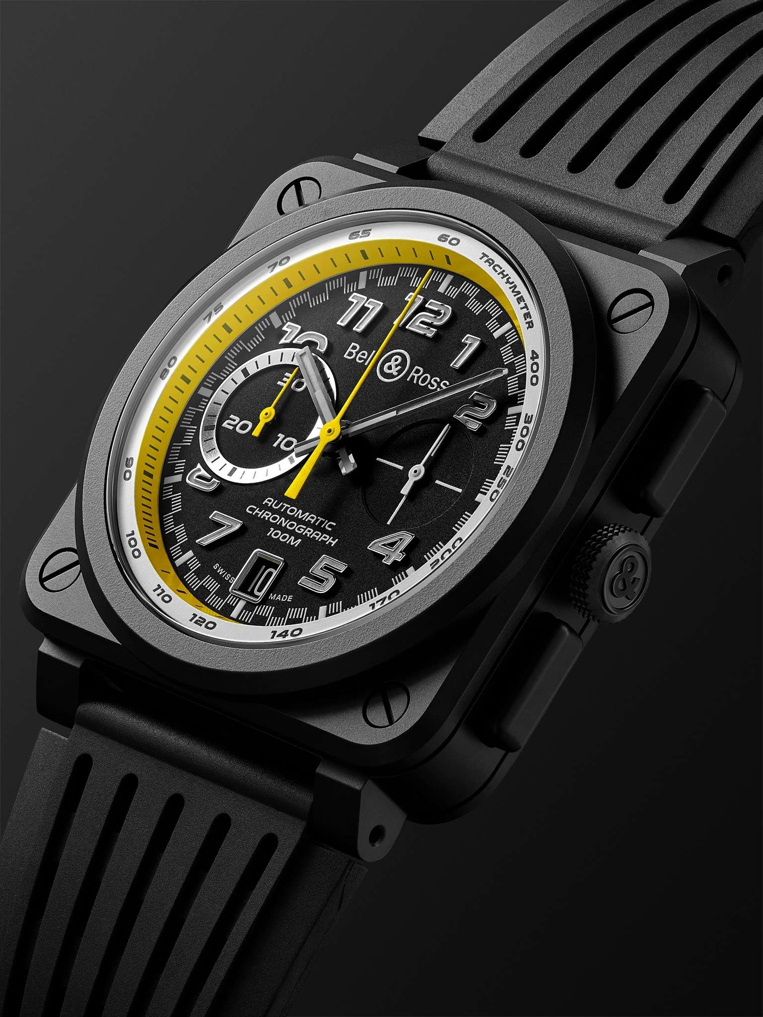 BR 03-94 R.S.20 Limited Edition Automatic Chronograph 42mm Ceramic and Rubber Watch, Ref. No. BR0394 - 3