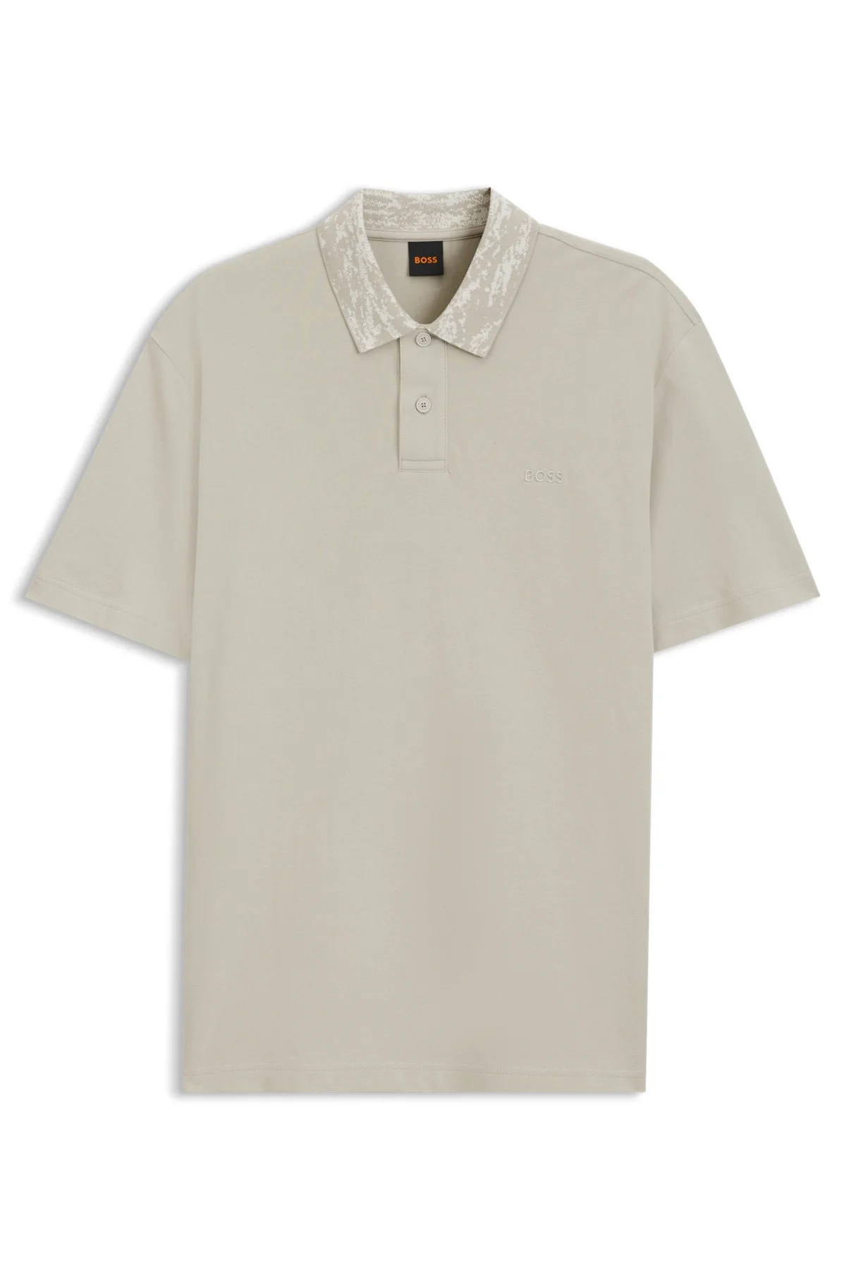 COTTON PIQUÉ POLO SHIRT WITH JACQUARD COLLAR - 1
