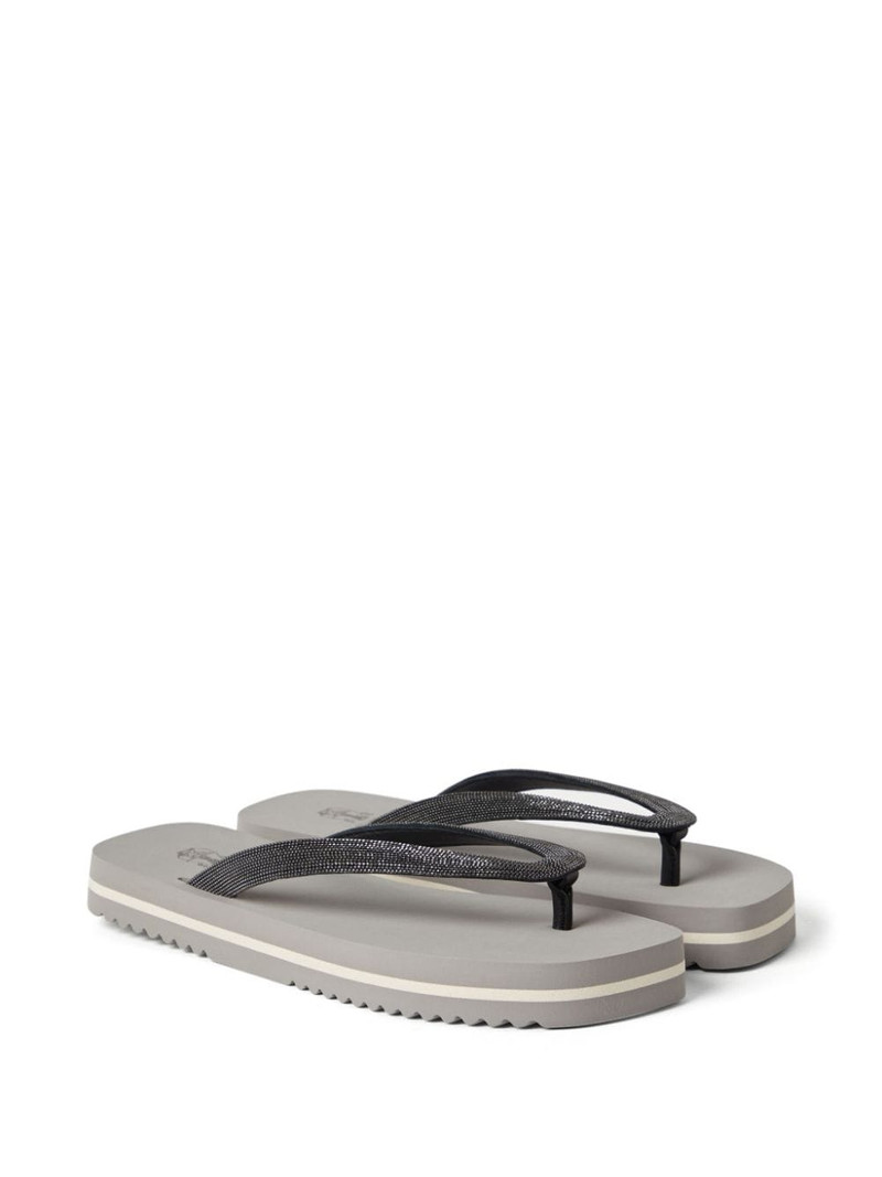 Brunello Cucinelli Monili-embellished flip flops outlook