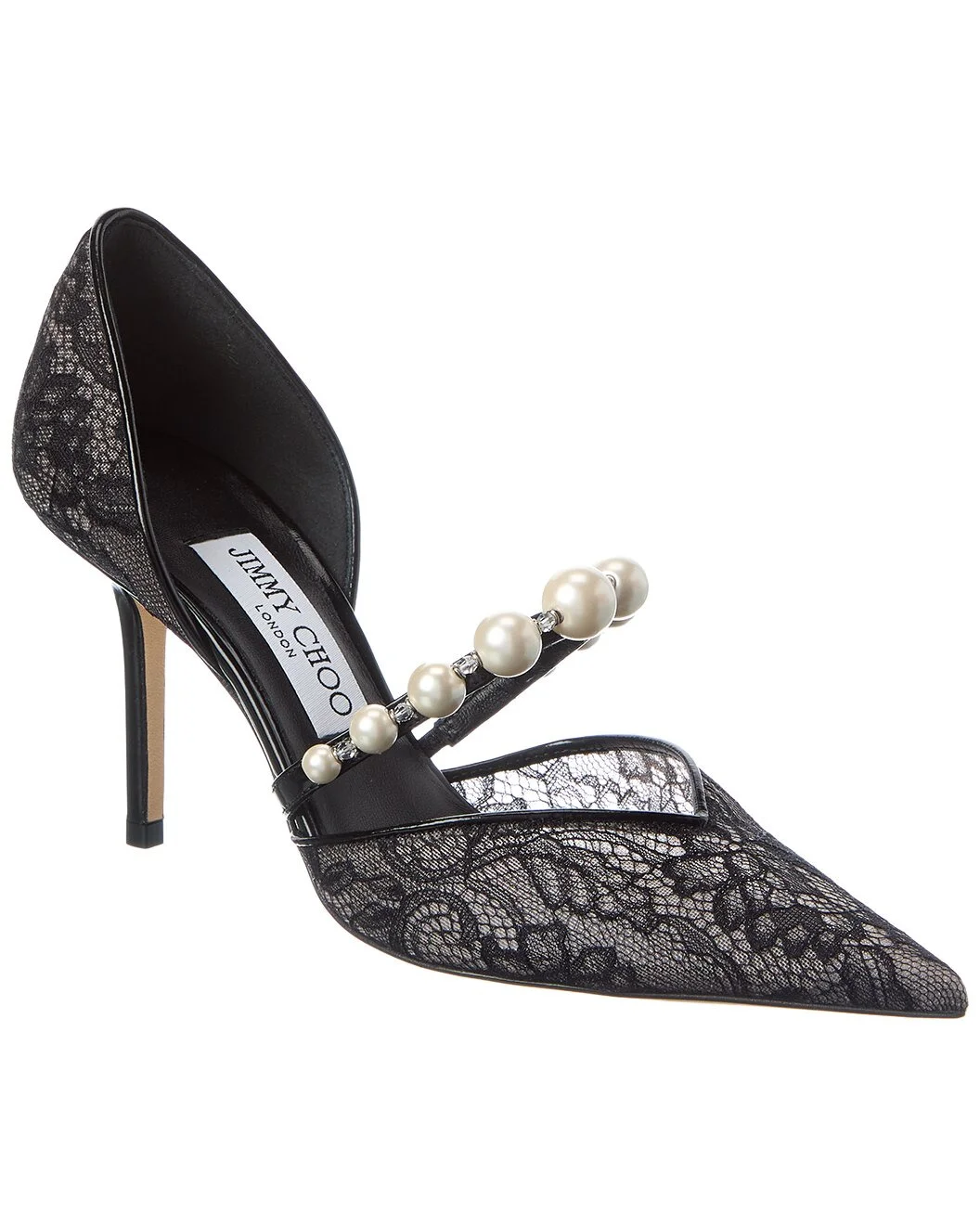 Jimmy Choo Aurelie 85 Lace & Leather Pump - 1