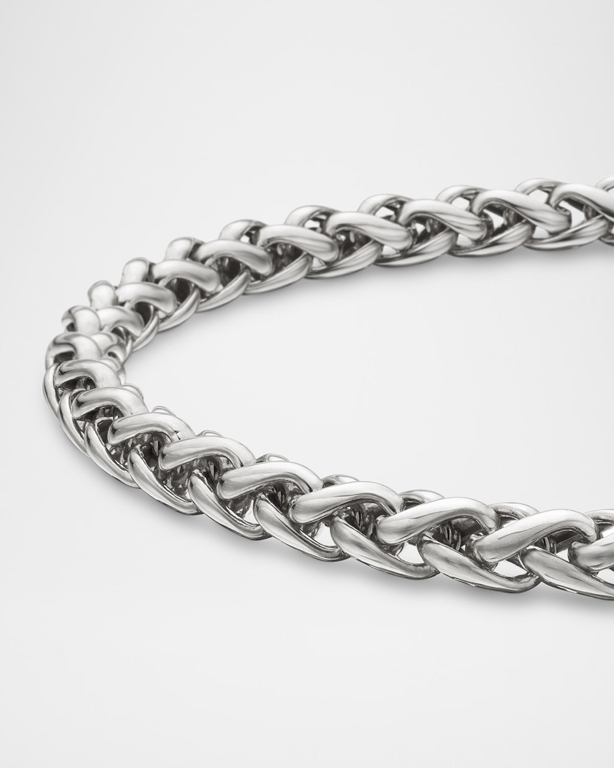 Men's Wheat Chain Bracelet in Silver, 4mm - 4