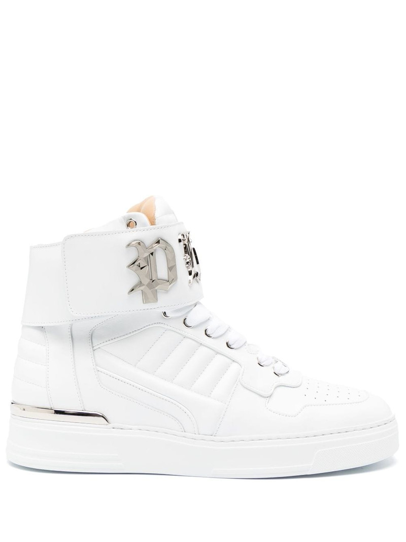 Gothic-plaque high-top sneakers 1
