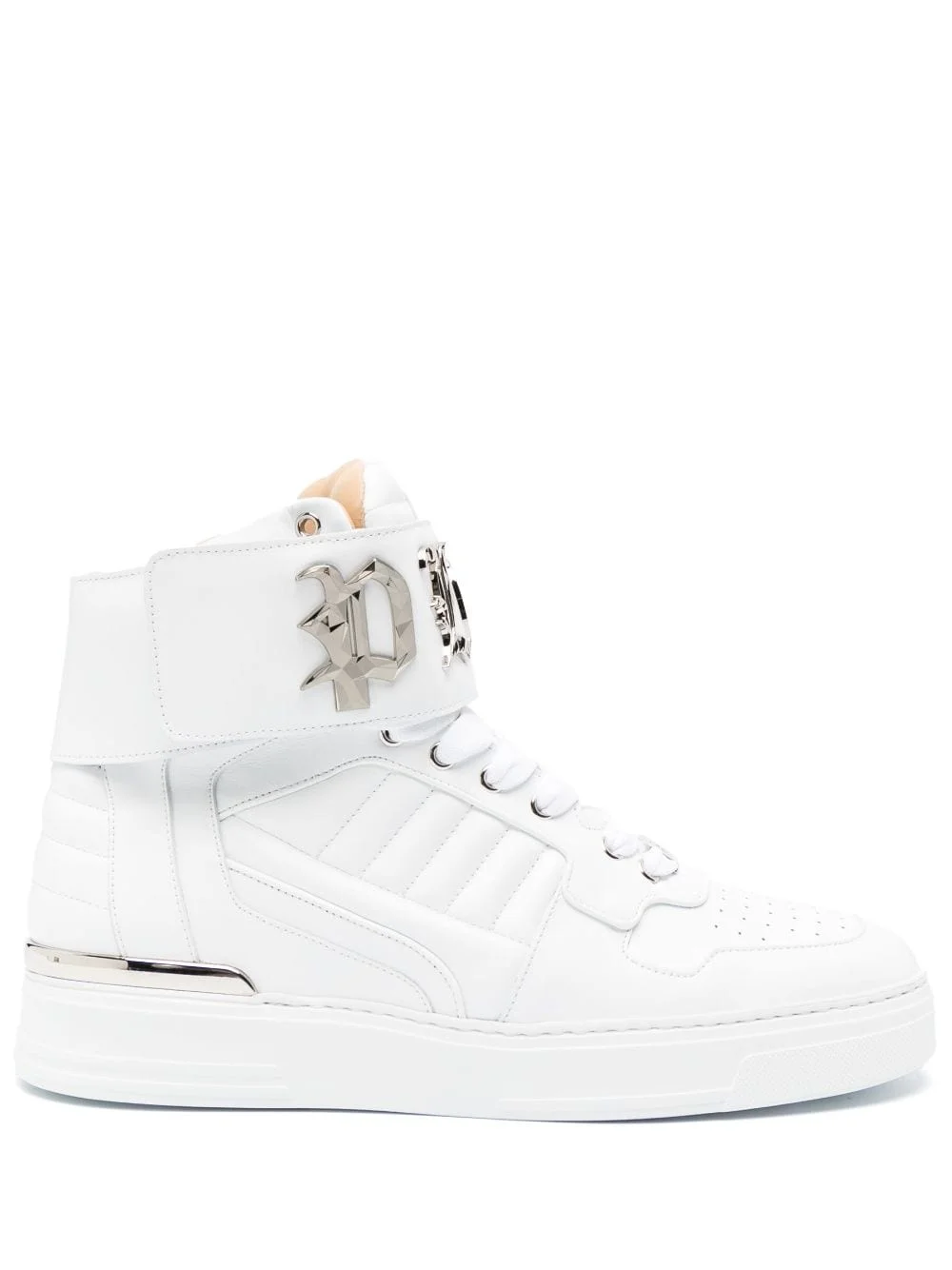 Gothic-plaque high-top sneakers - 1