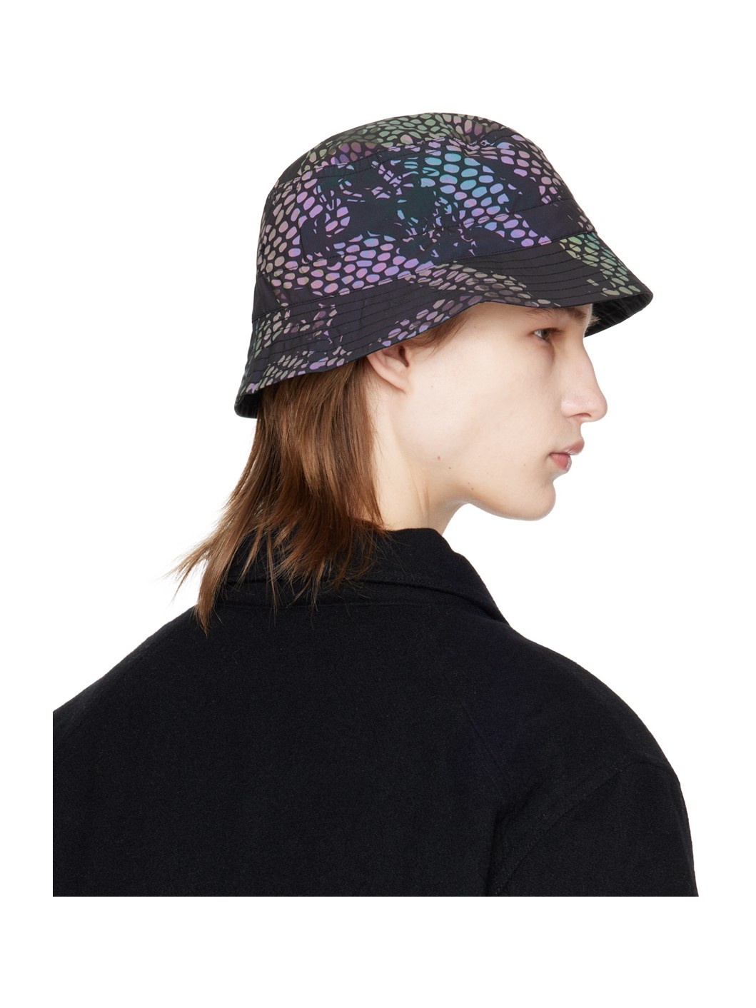 Black Camo Reflective Bucket Hat - 3
