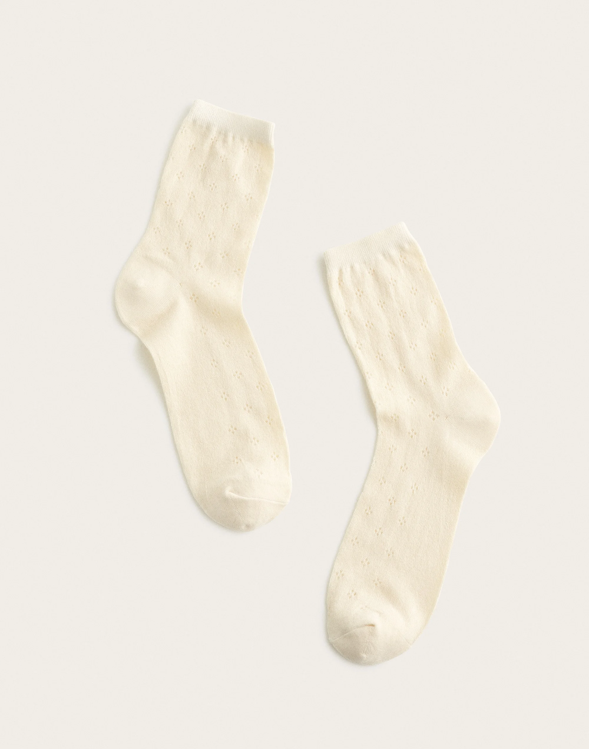 Pointelle-Knit Crew Socks - 1