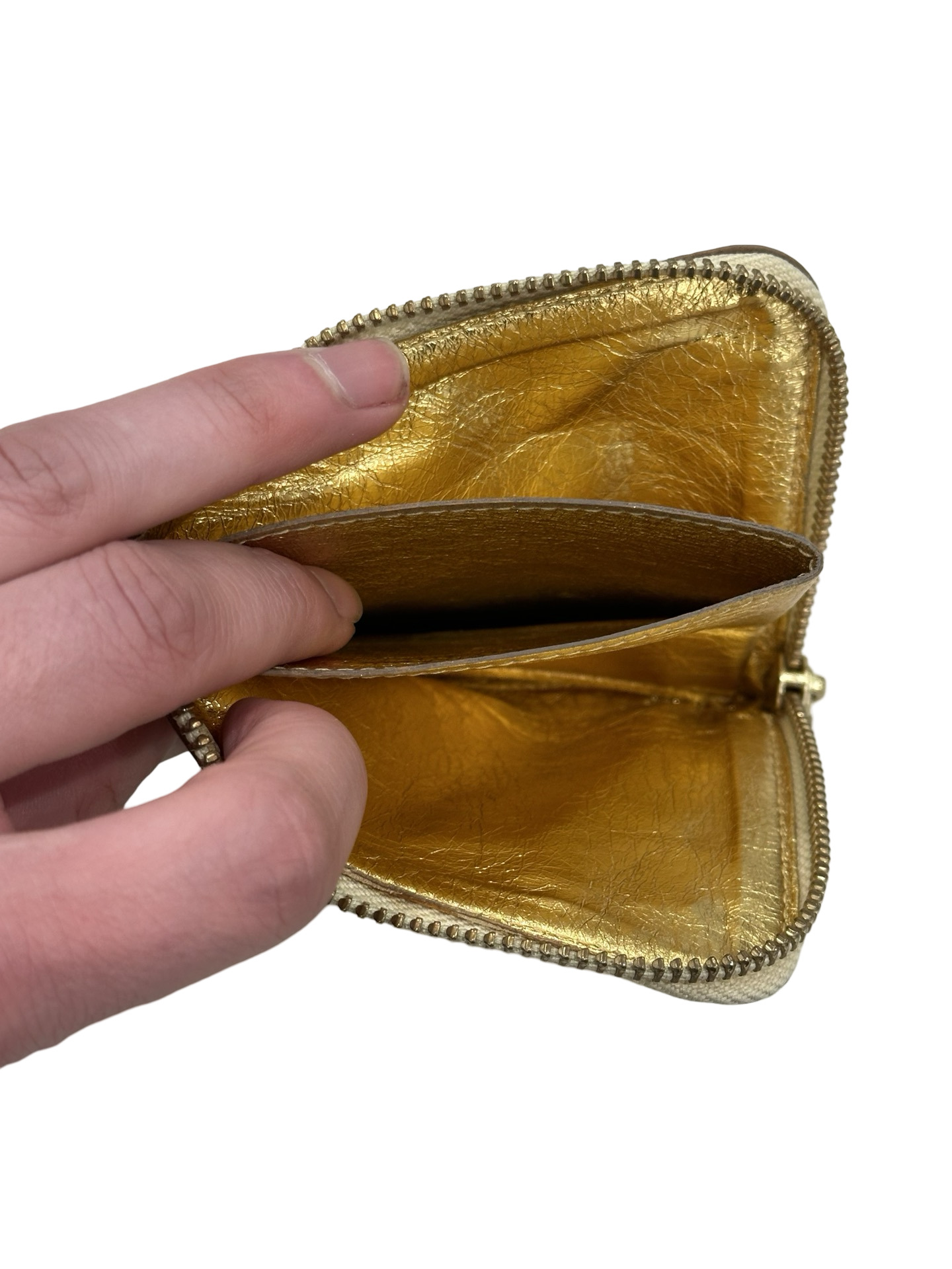 Final Blow - Comme des Garçons Gold Foil Leather Card Holder - 3