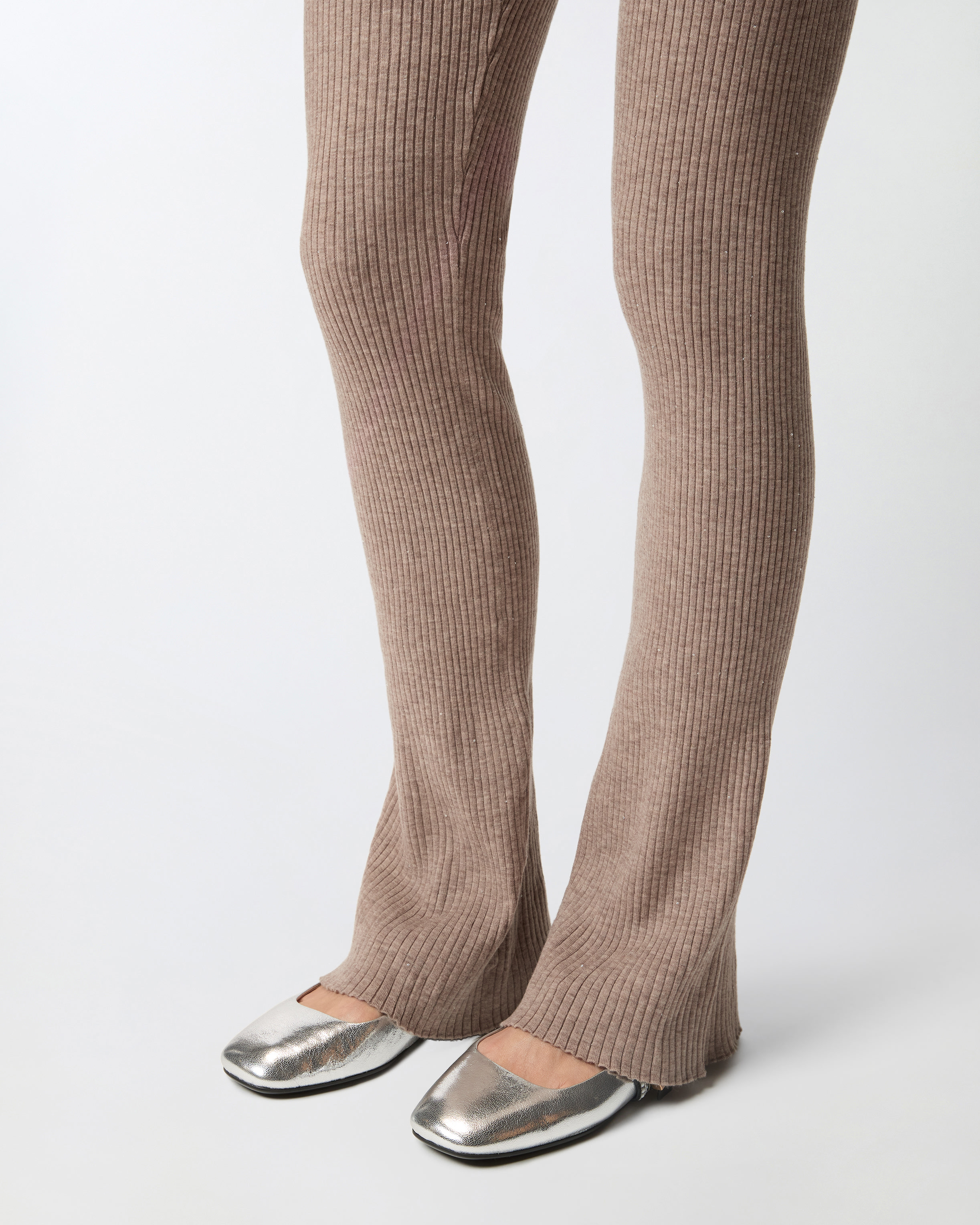 LONG FLARED KNIT TROUSERS - 5