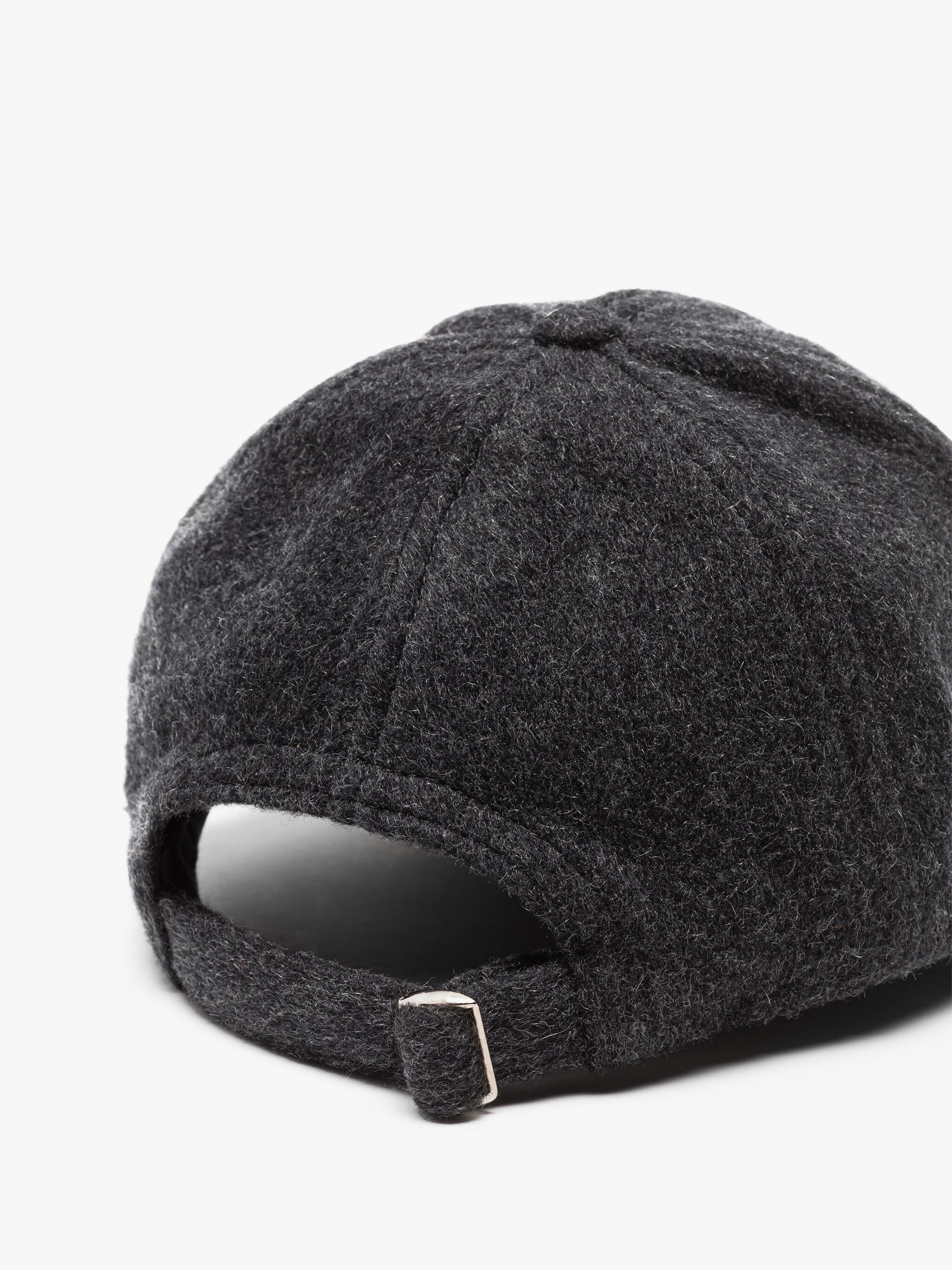 TIPPING CHARCOAL WOOL & CASHMERE BASEBALL CAP - 3