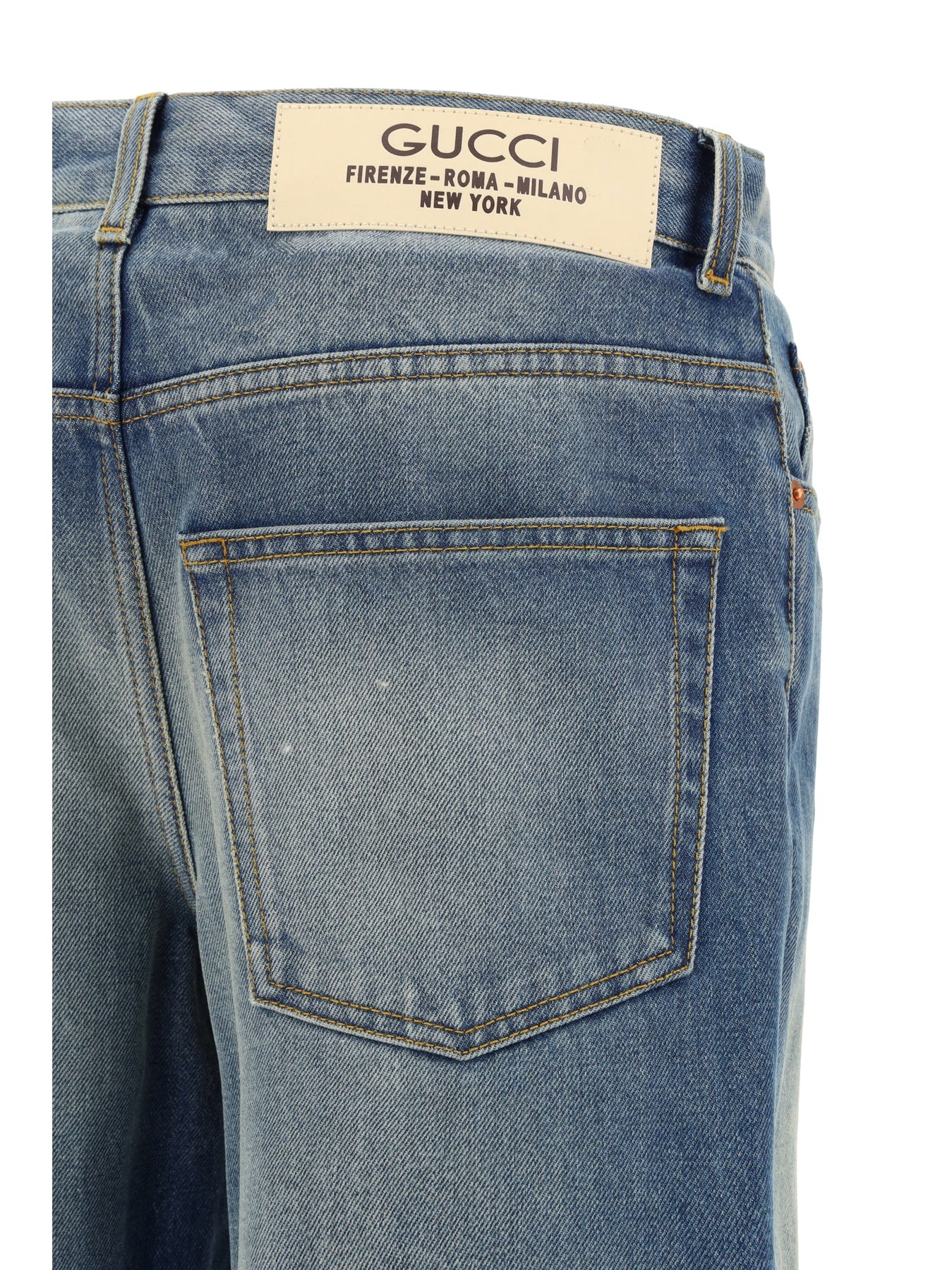 Cotton jeans with logoed label - 3