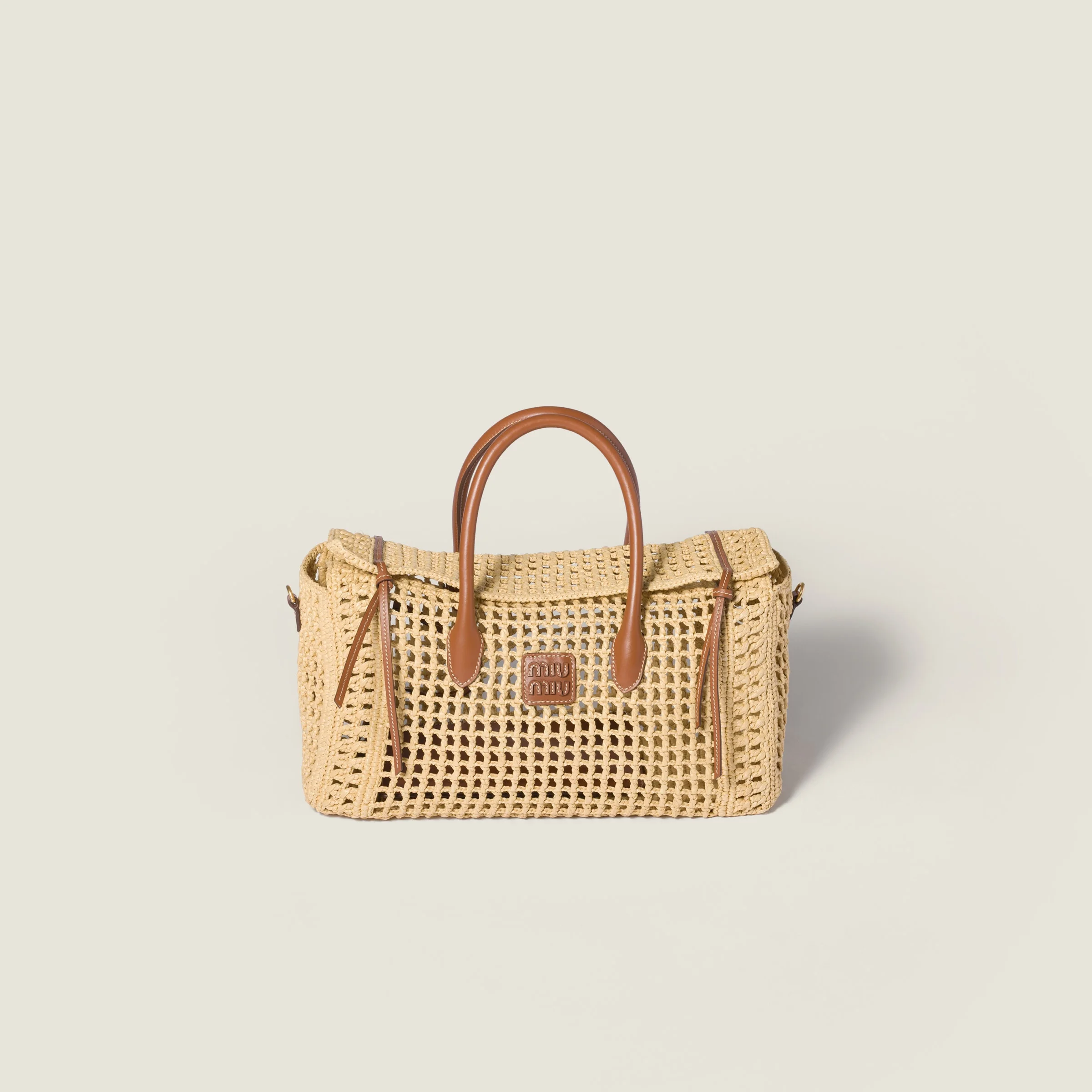 Raffia top-handle bag - 1