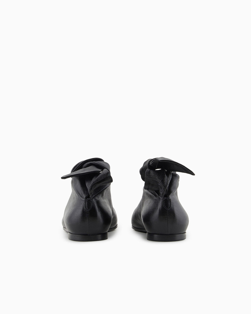 EMPORIO ARMANI Icon leather ballerinas with bow outlook