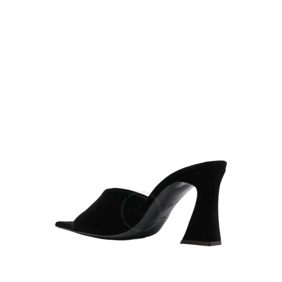 Giuseppe Zanotti Black Solhene Velvet-Effect Mules - 3