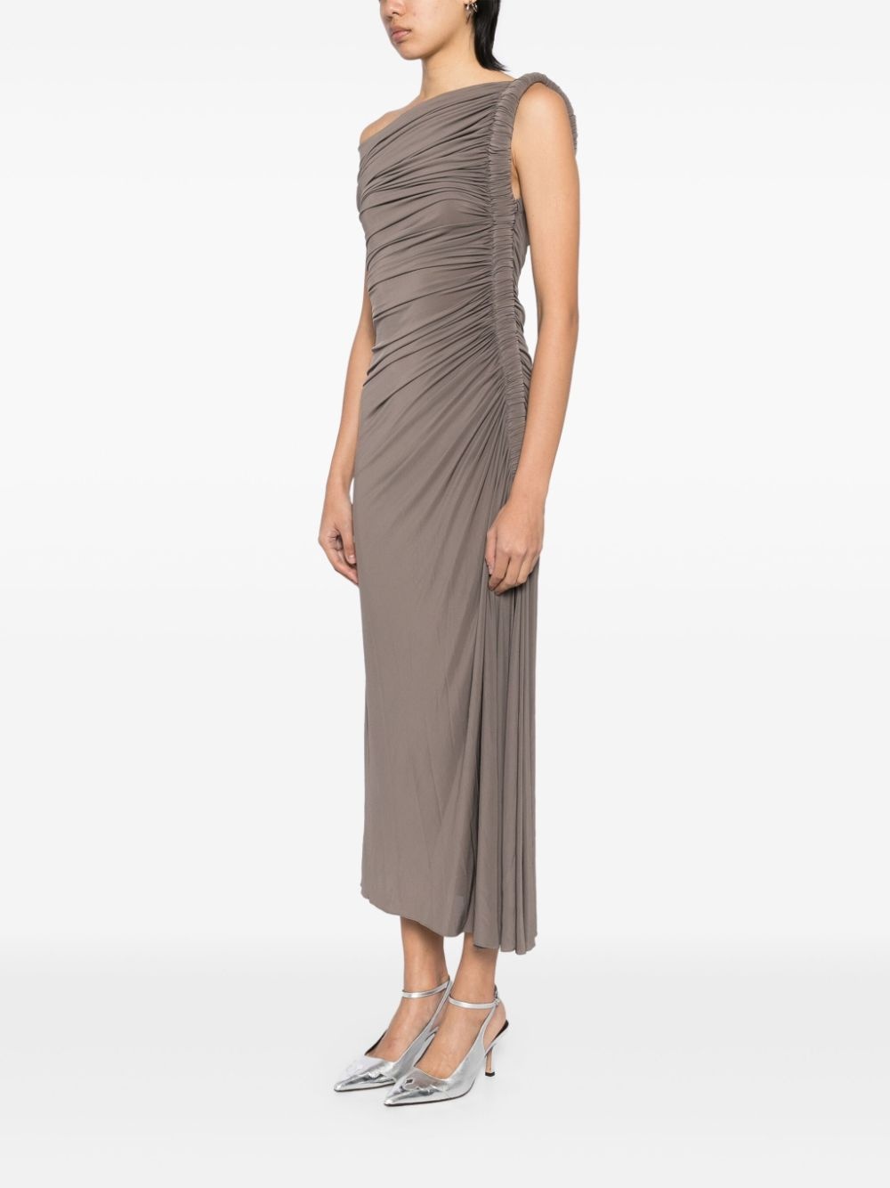 draped jersey dress - 3