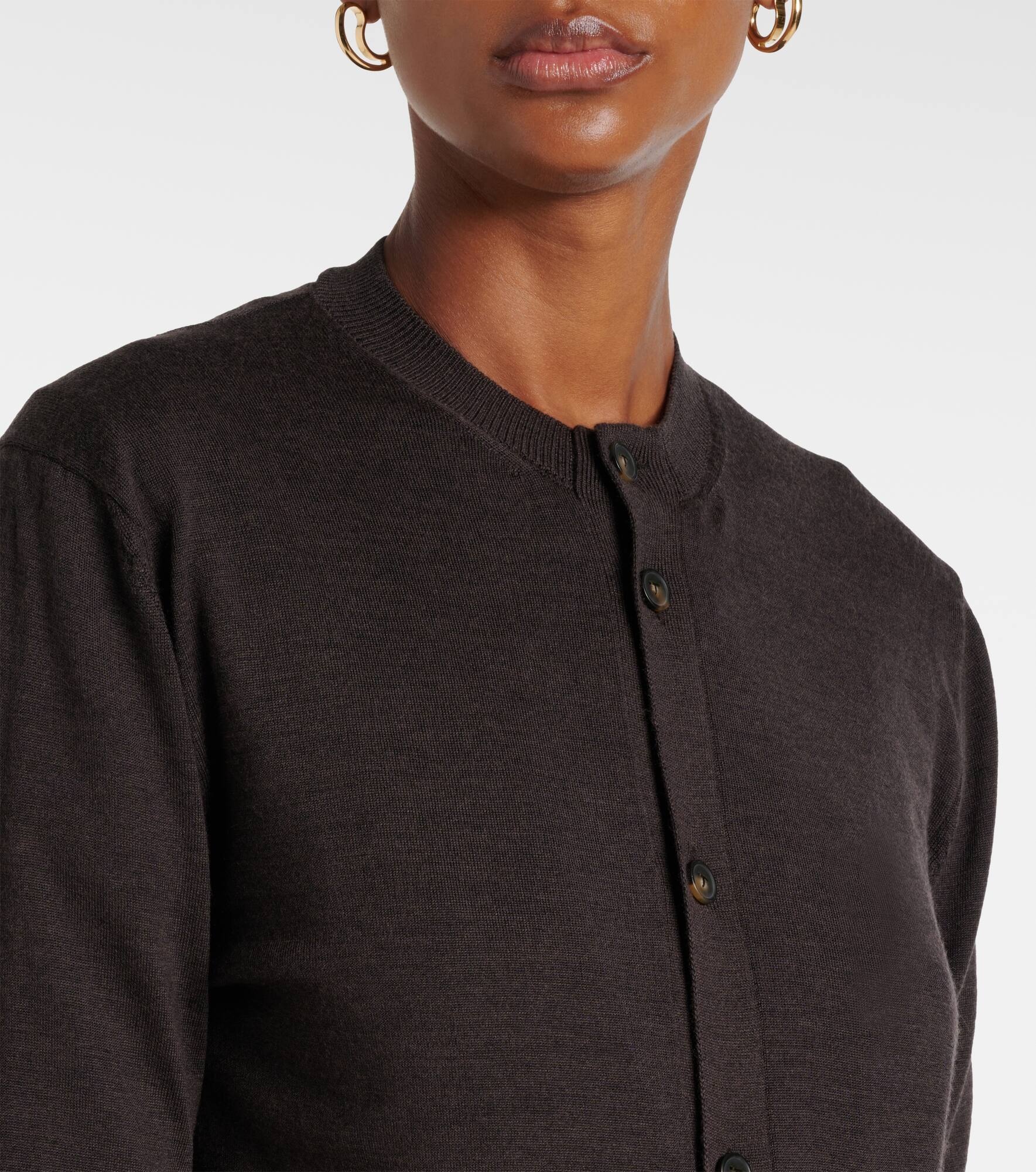 Wool and silk cardigan - 4