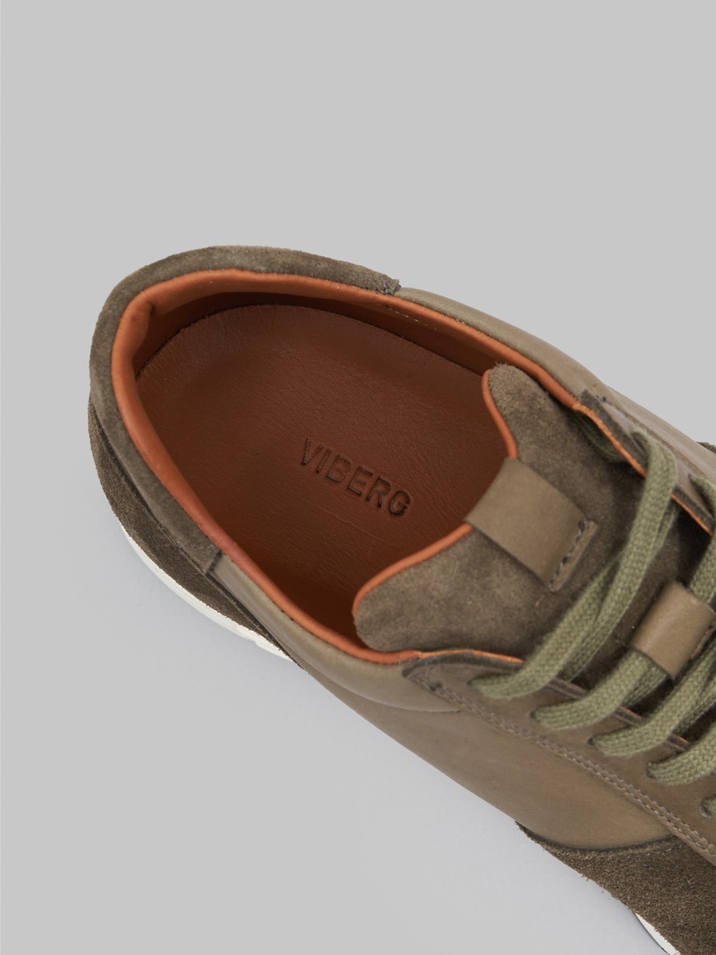 Viberg Sneaker Dark Olive Janus Calf Suede - 6