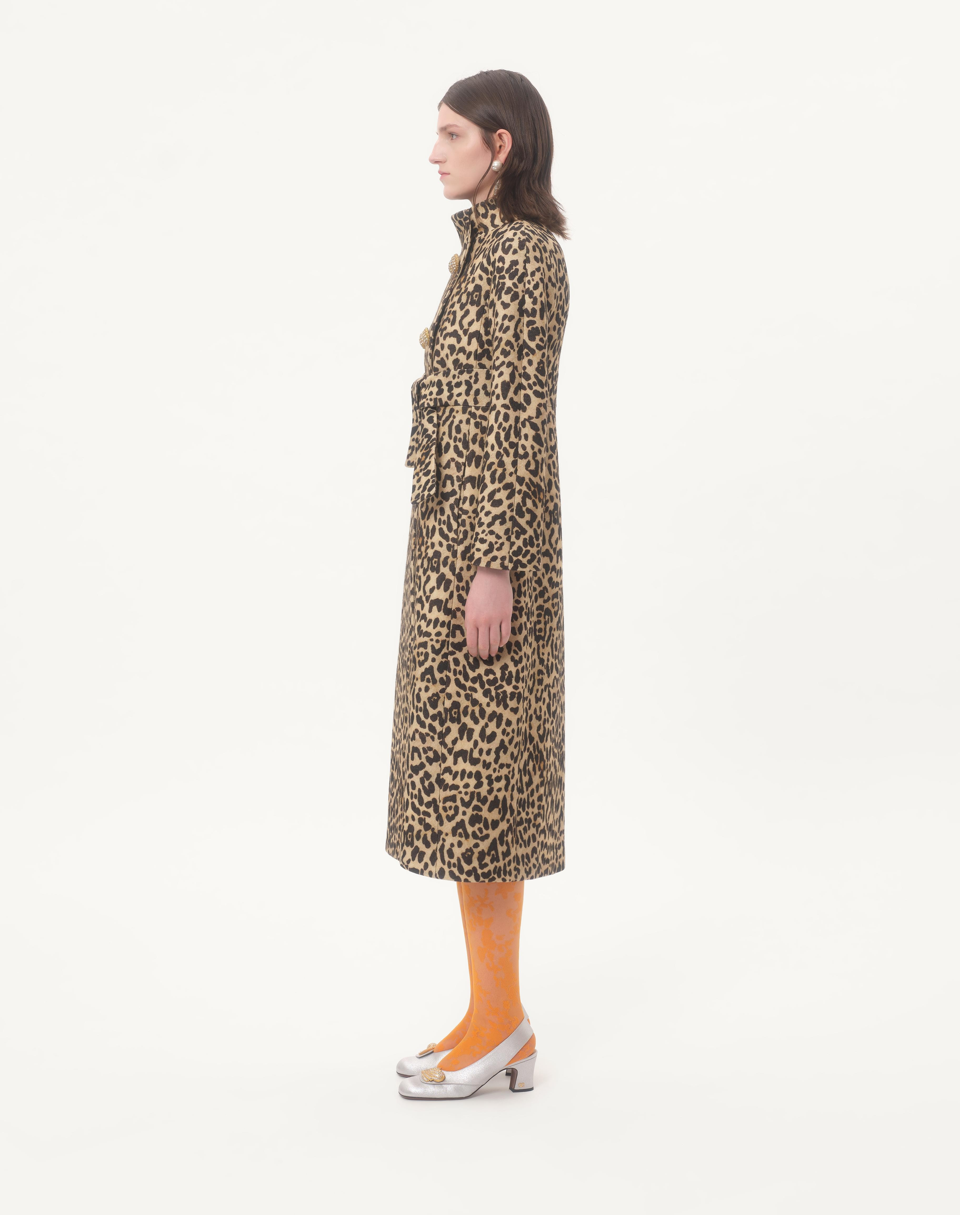 CLOTH COAT IN ANIMALIER PRINT - 5