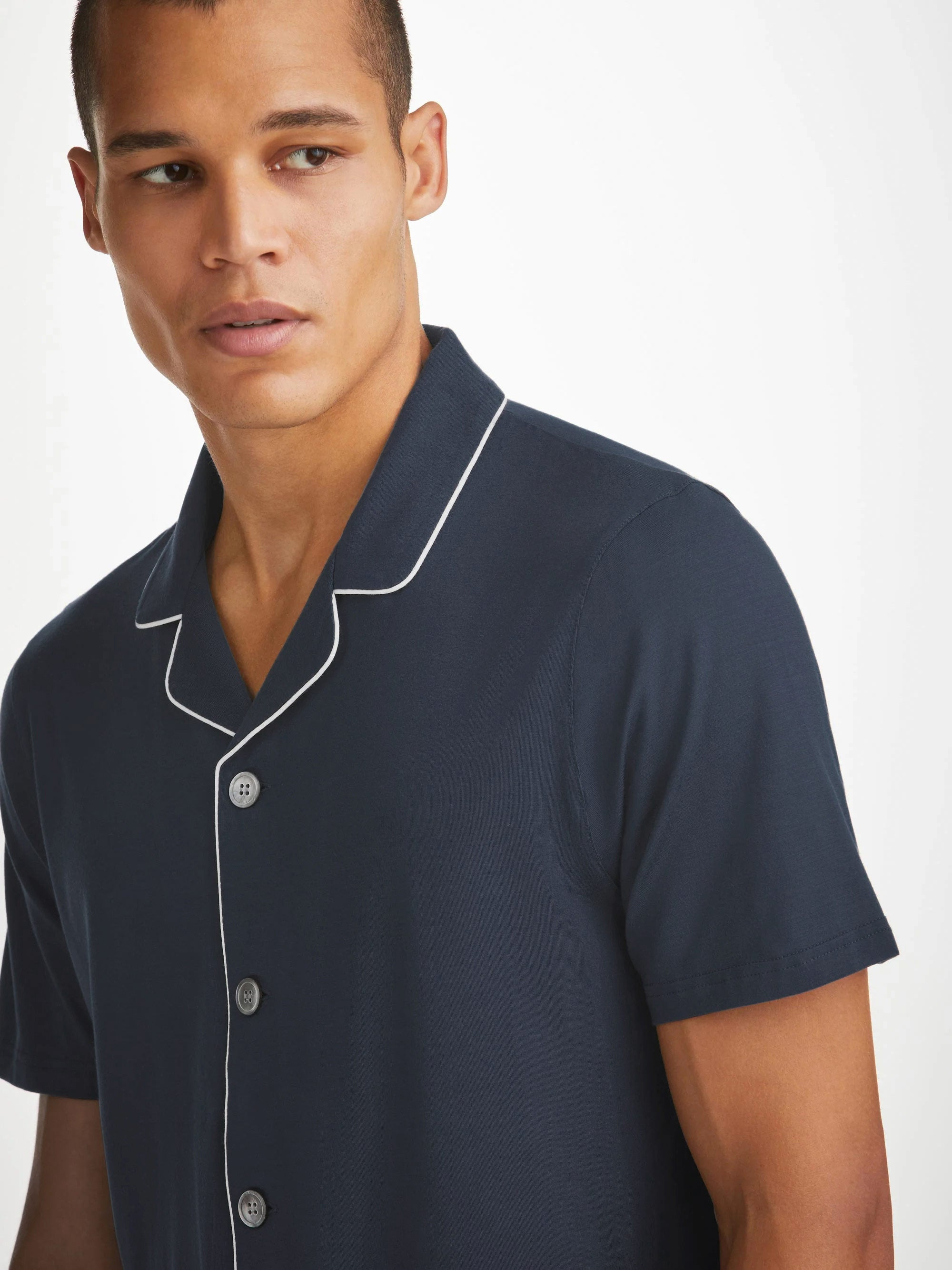 Men's Short Pyjamas Basel Micro Modal Stretch Navy - 5
