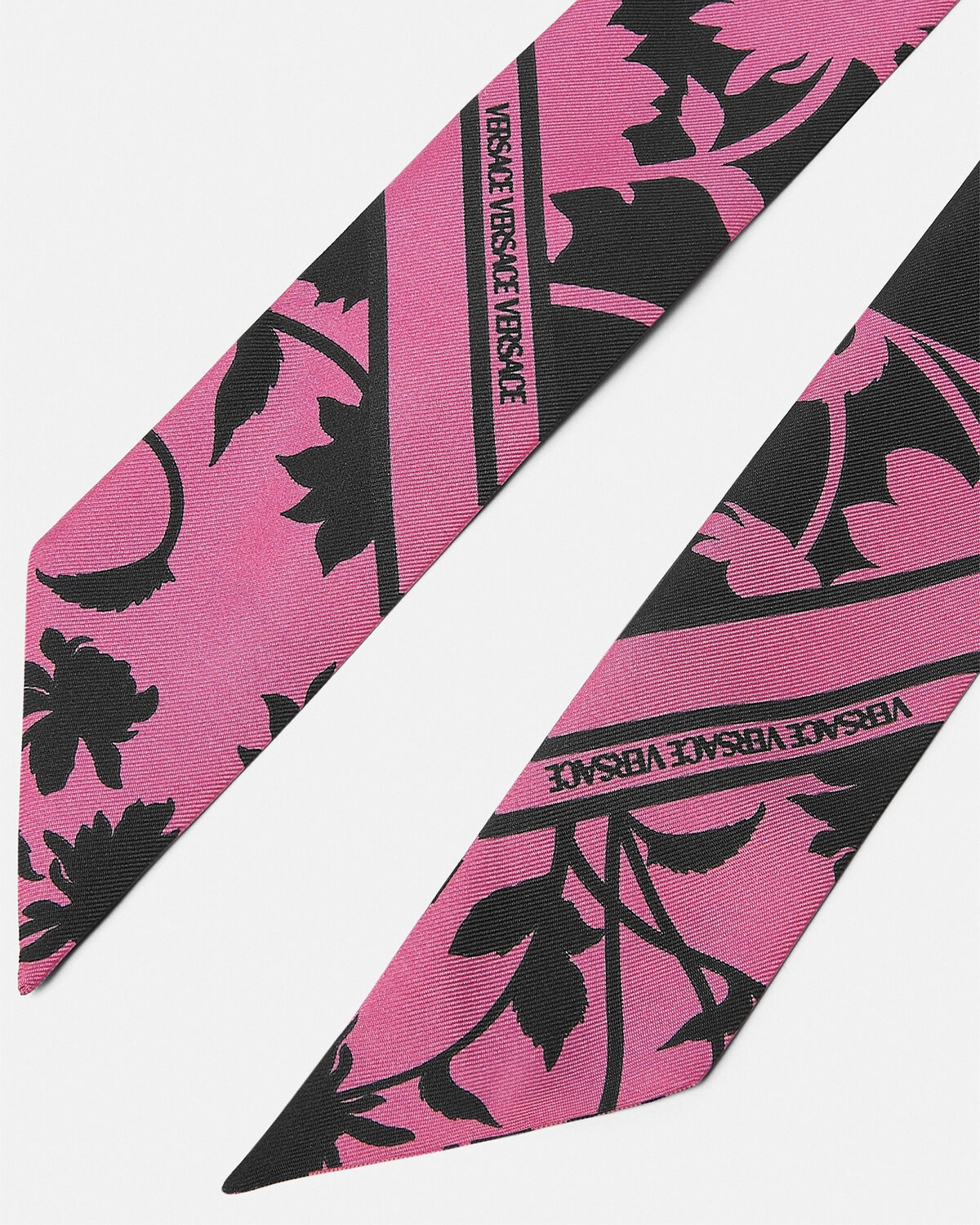 Floral Silhouette Silk Scarf Tie - 2
