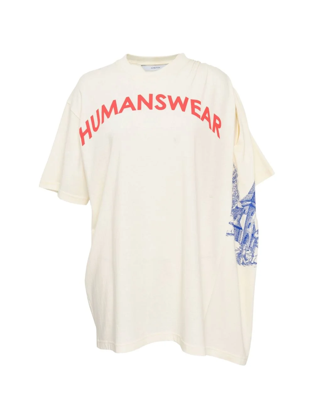 gathered-shoulder T-shirt - 1