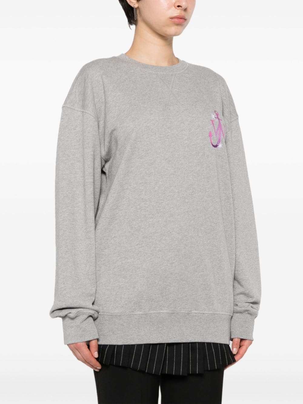 embroidered-logo cotton sweatshirt - 3