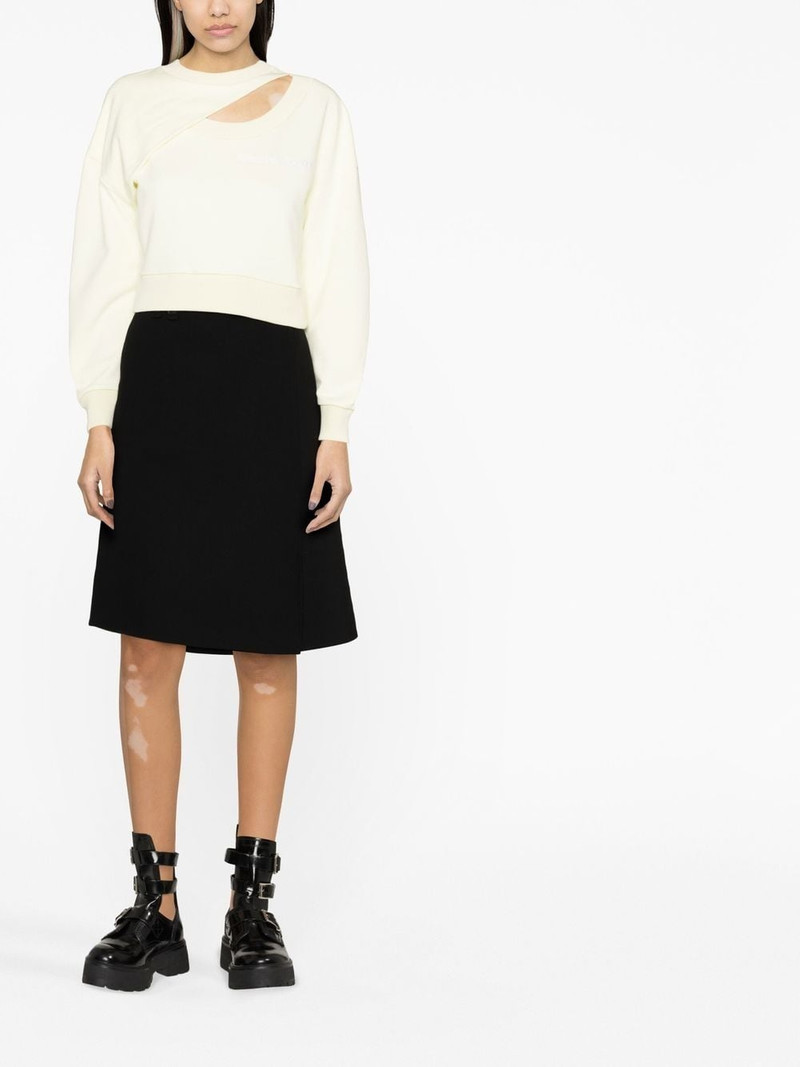 Alexander McQueen logo-embroidered cut-out sweatshirt outlook
