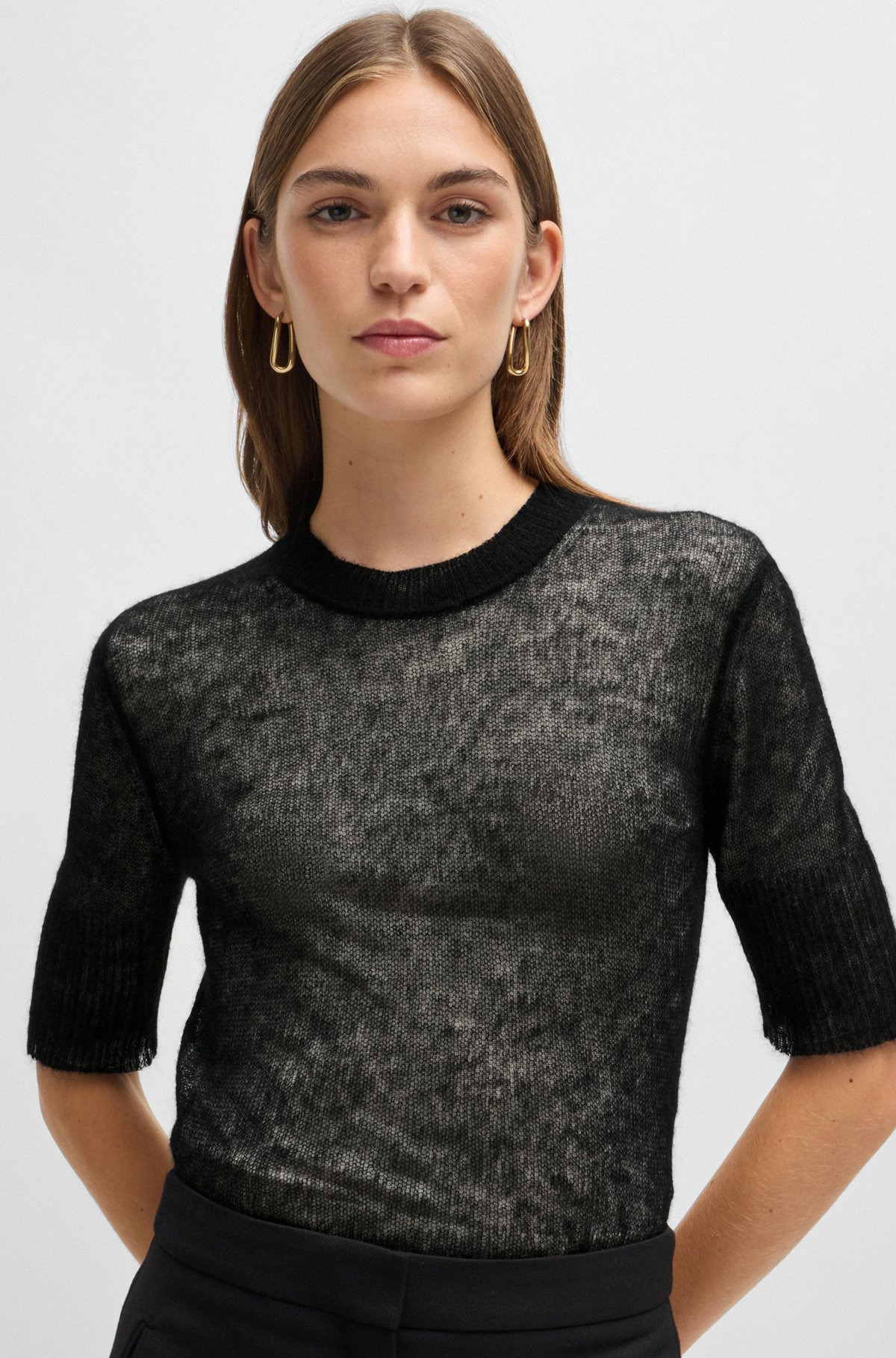 DOUBLE-LAYER SWEATER IN A TEXTURED-WOOL BLEND - 5