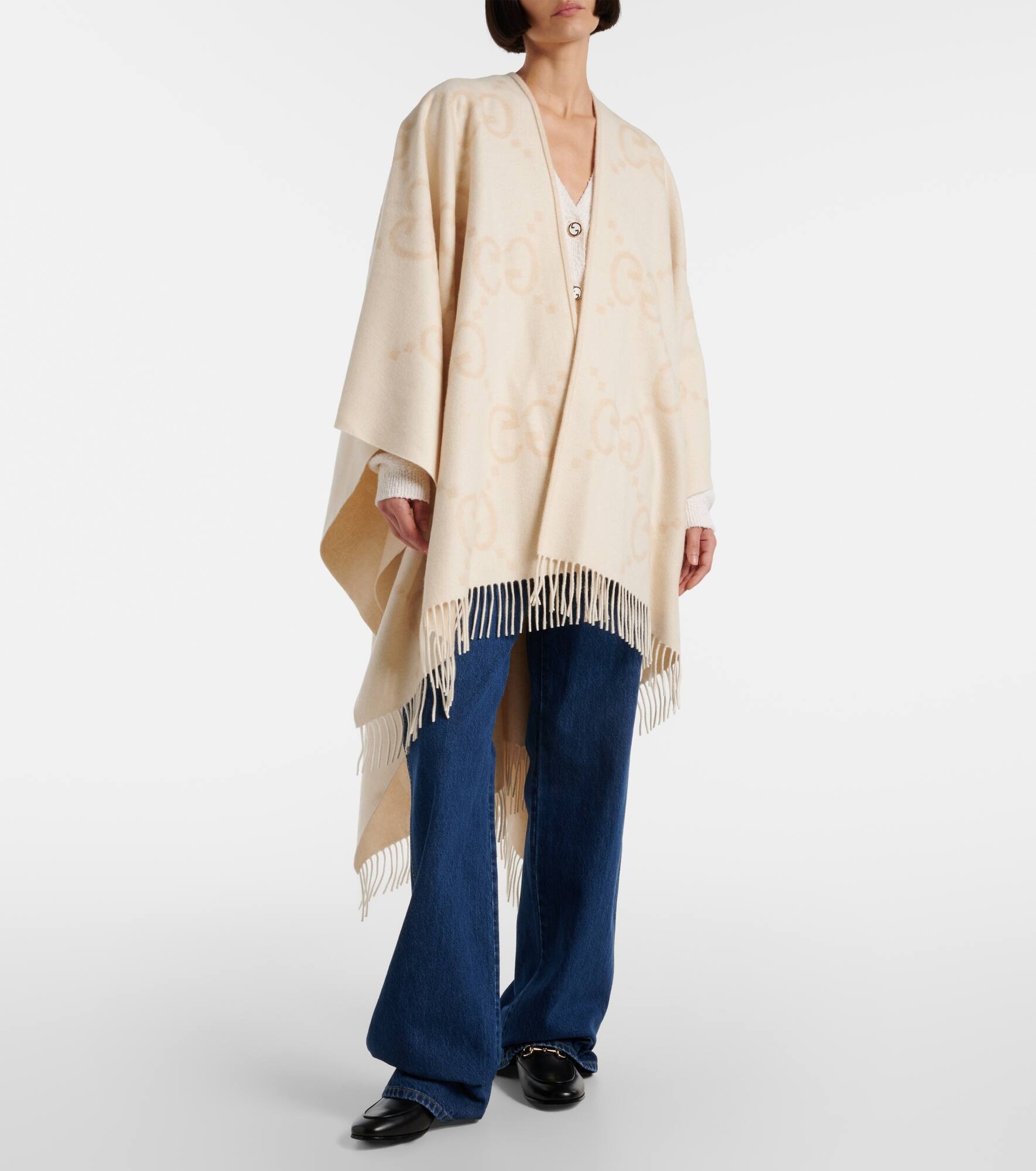 GUCCI GG reversible cashmere cape | mytheresa | REVERSIBLE