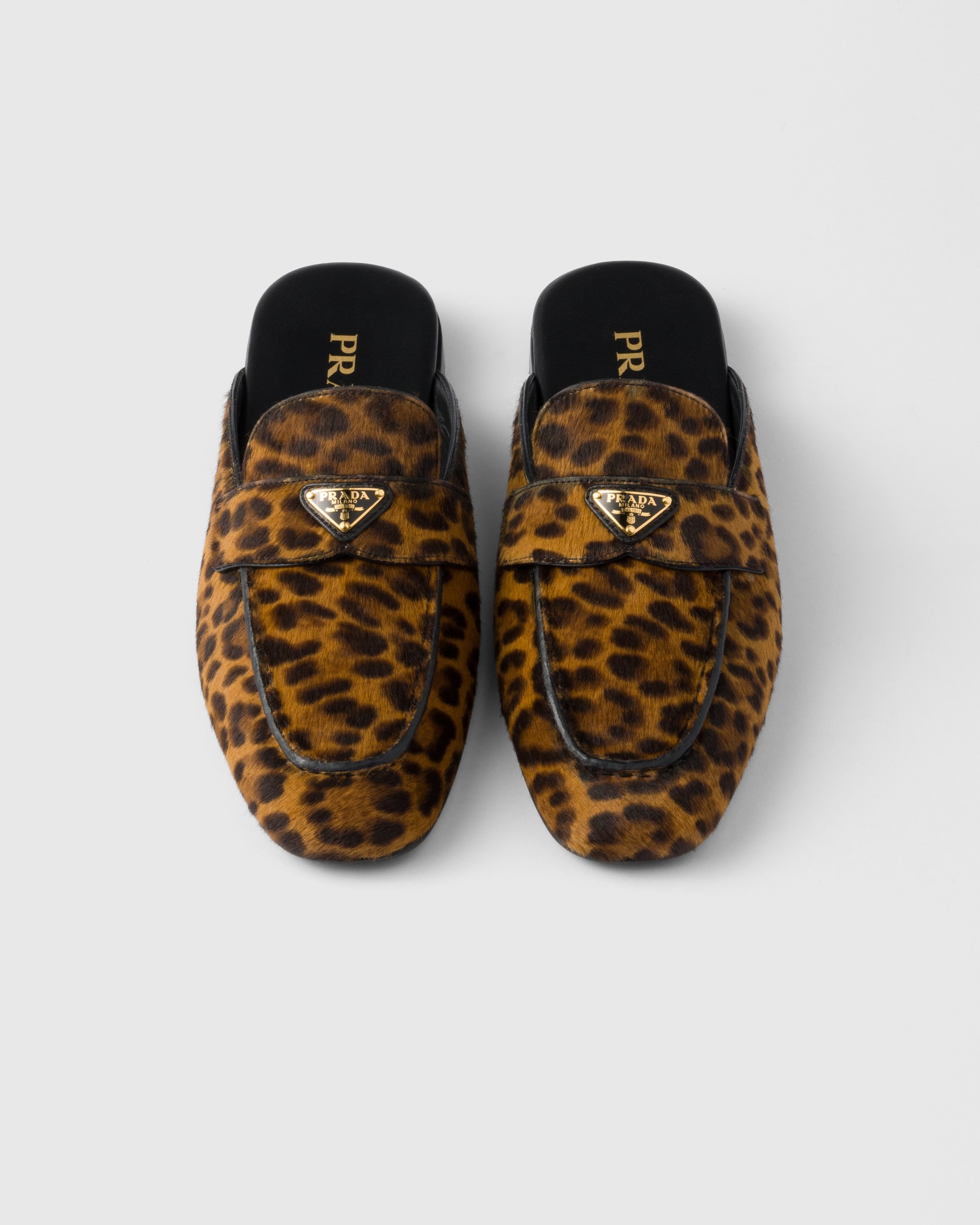 Leopard-print leather mules - 3